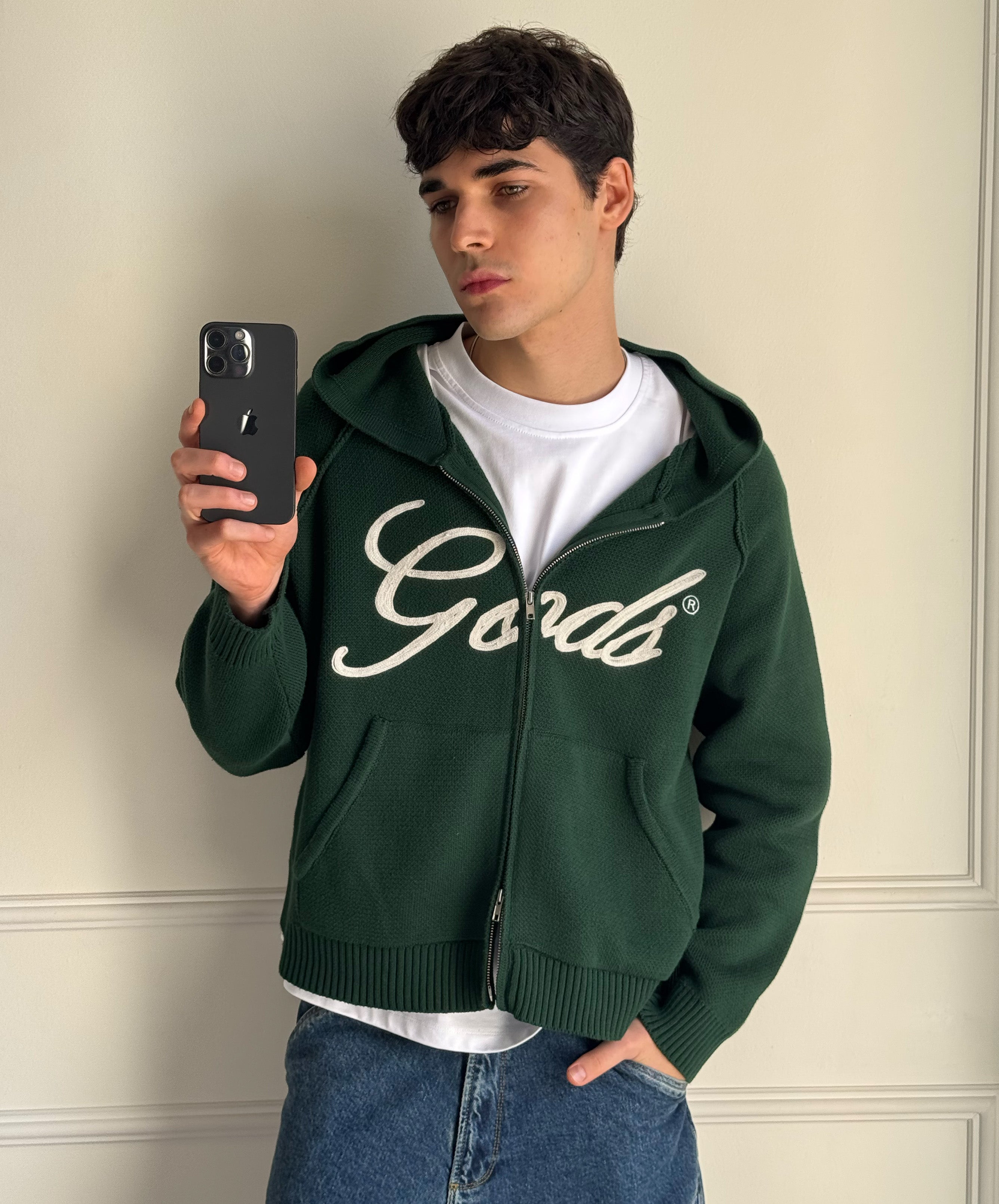 Gods Knitted Zipper Green