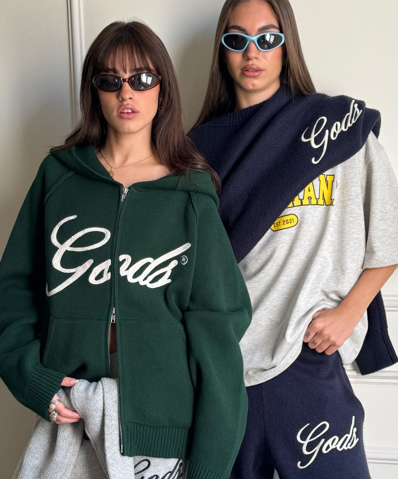 Gods Knitted Zipper Green