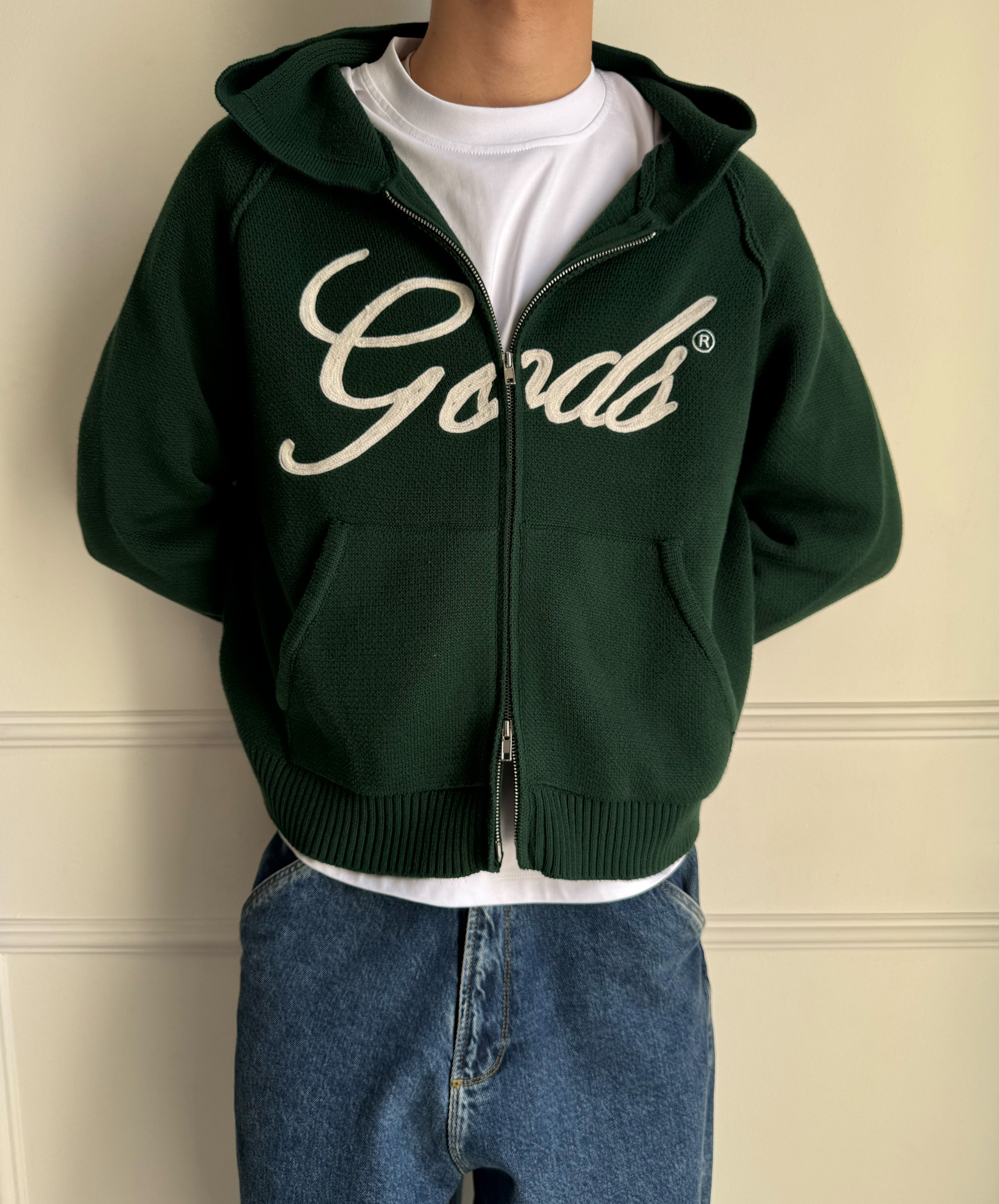 Gods Knitted Zipper Green