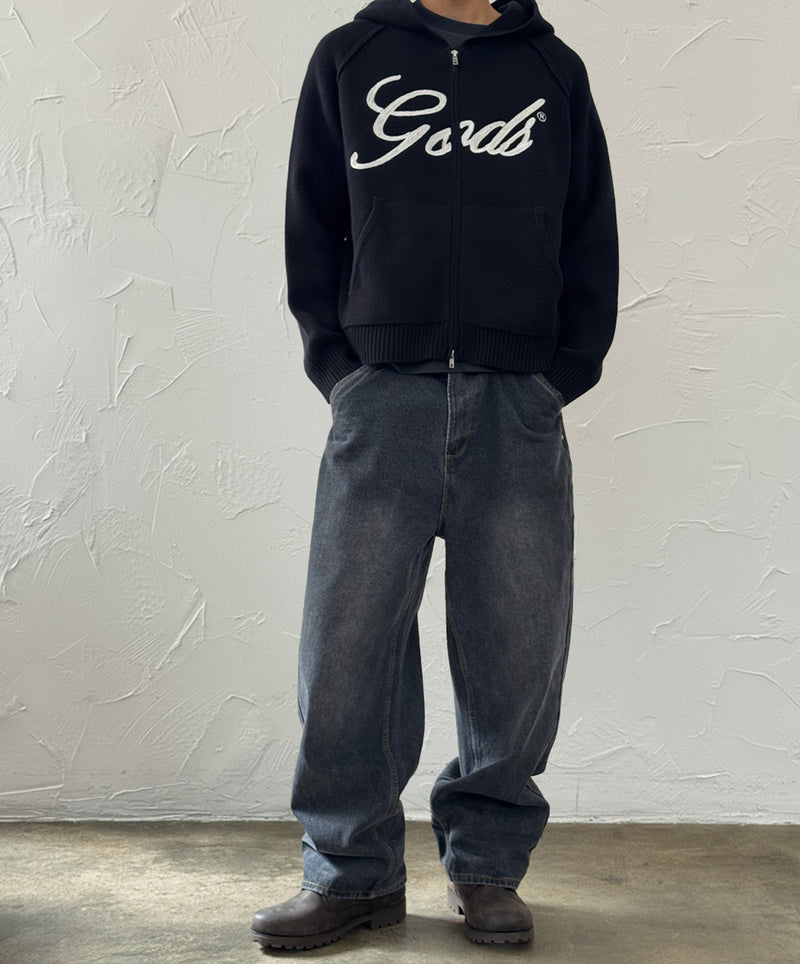 Gods Knitted Zipper Black