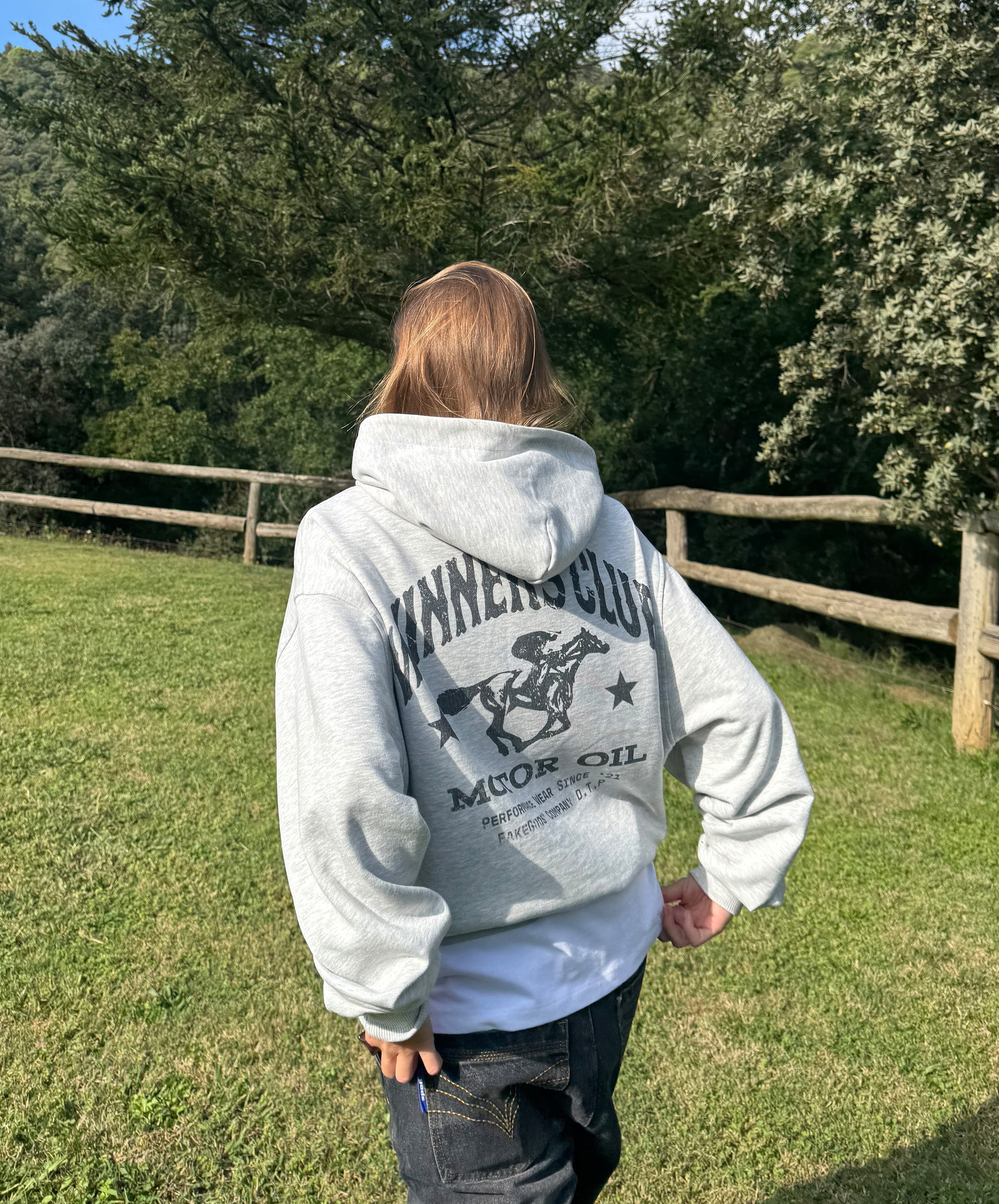 Winners Club Cropped Hoodie Light Grey
