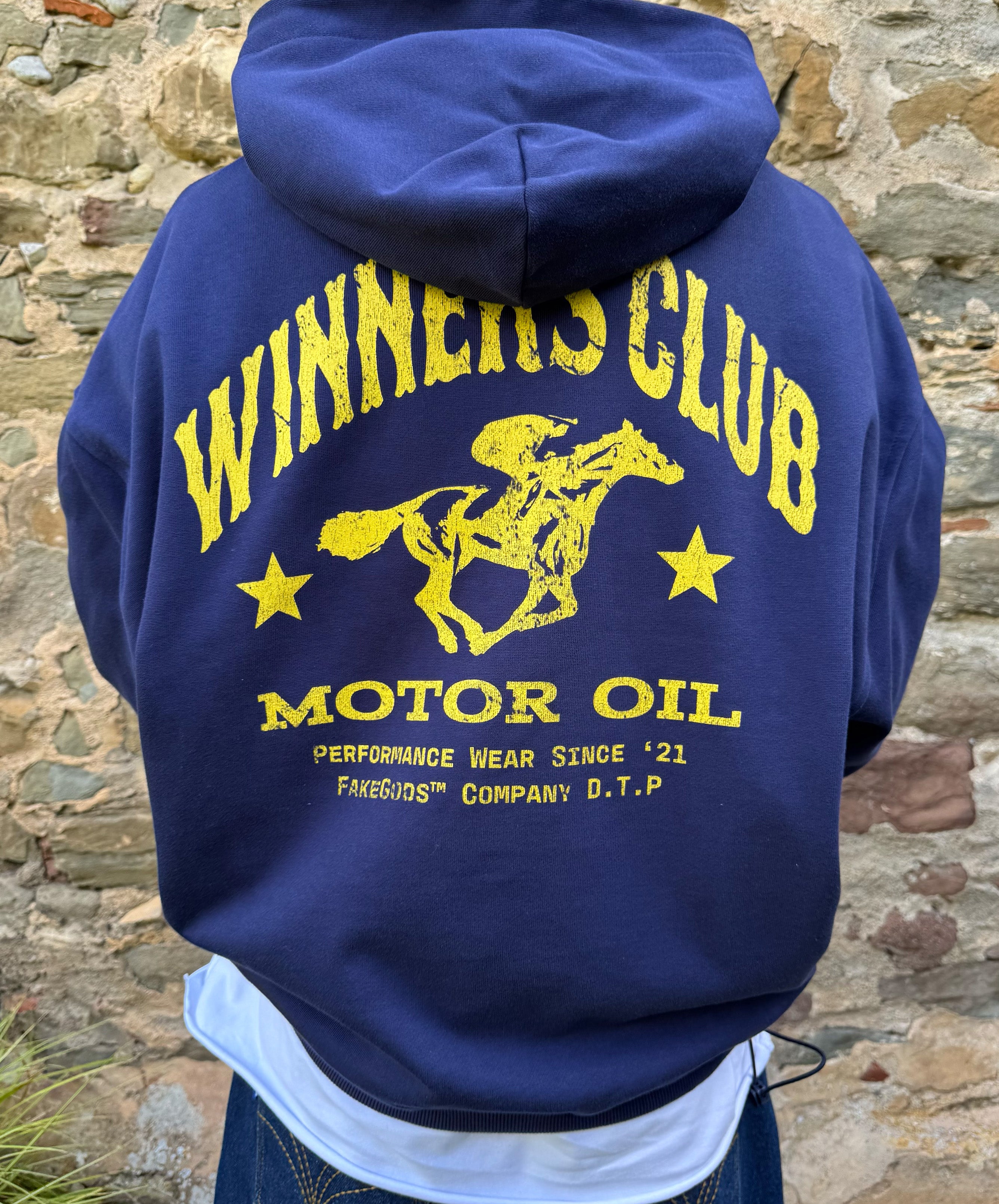 Winners Club Cropped Hoodie Navy