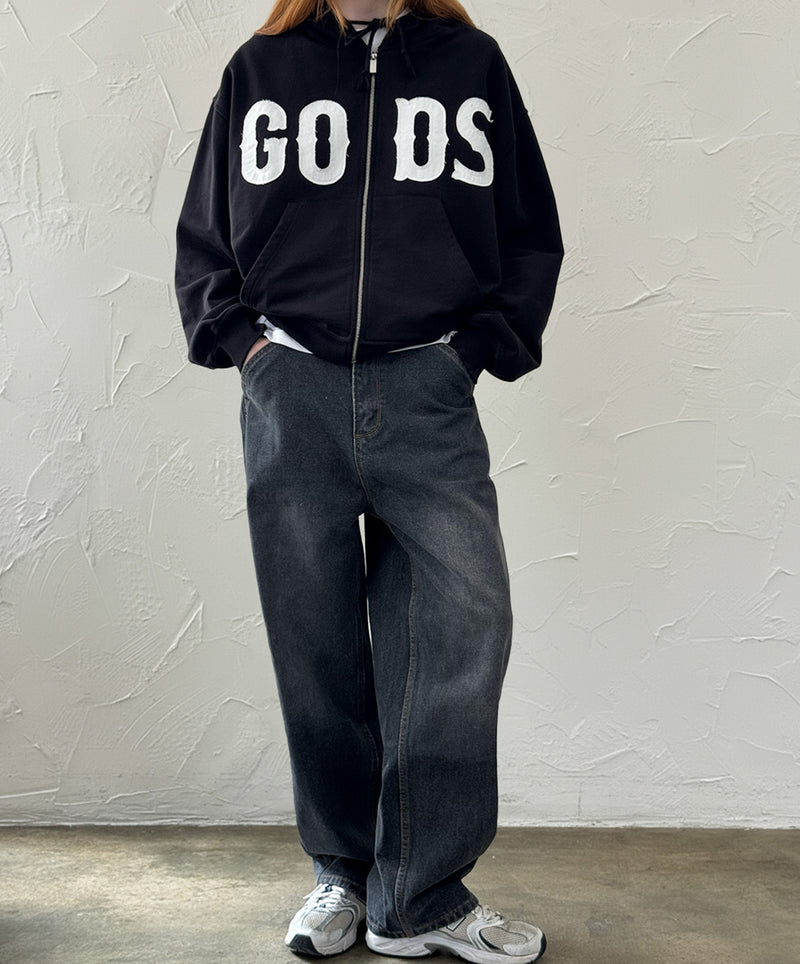 Baggy Denim Jeans Dark Grey