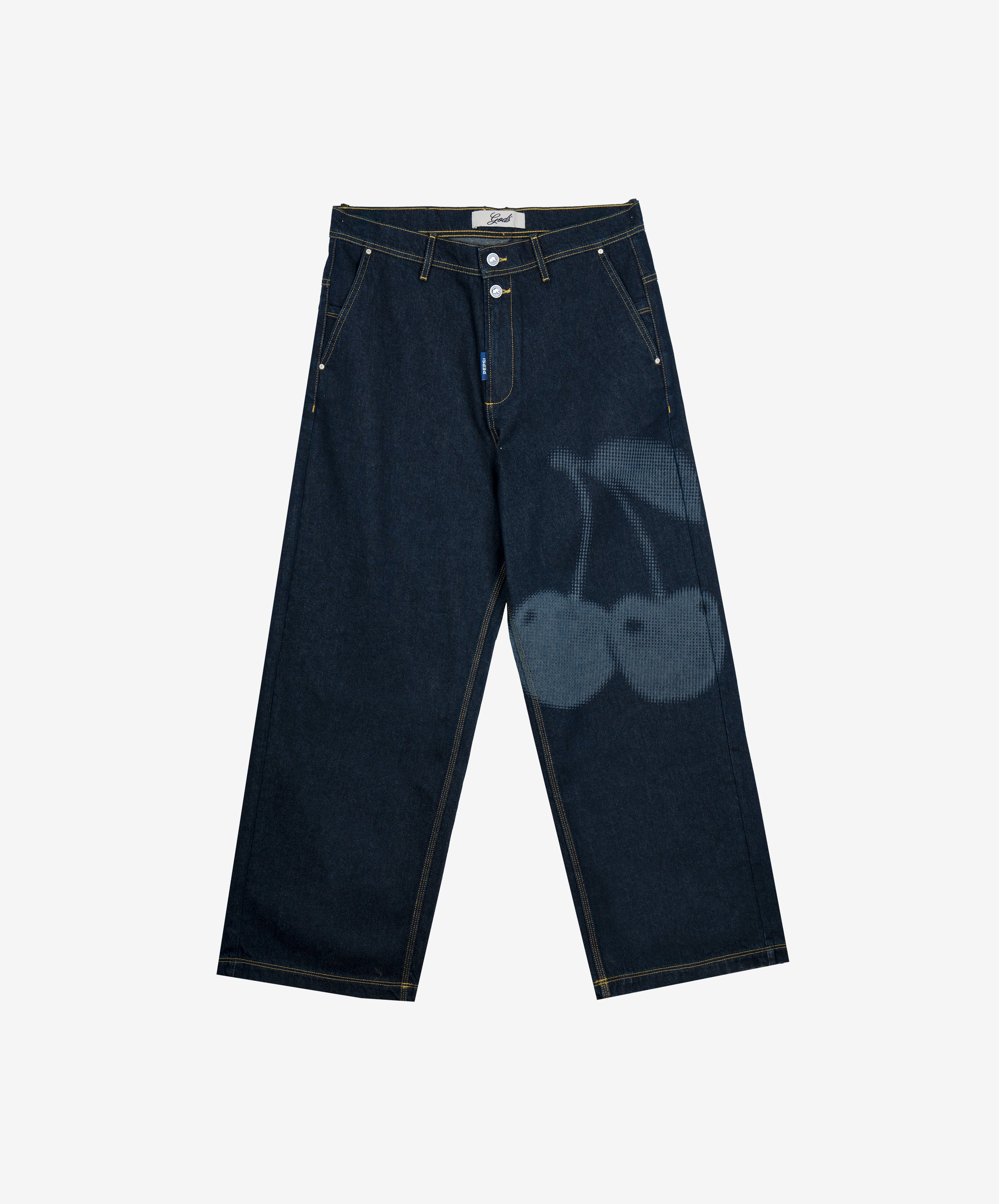Cherry Baggy Denim Jeans Navy