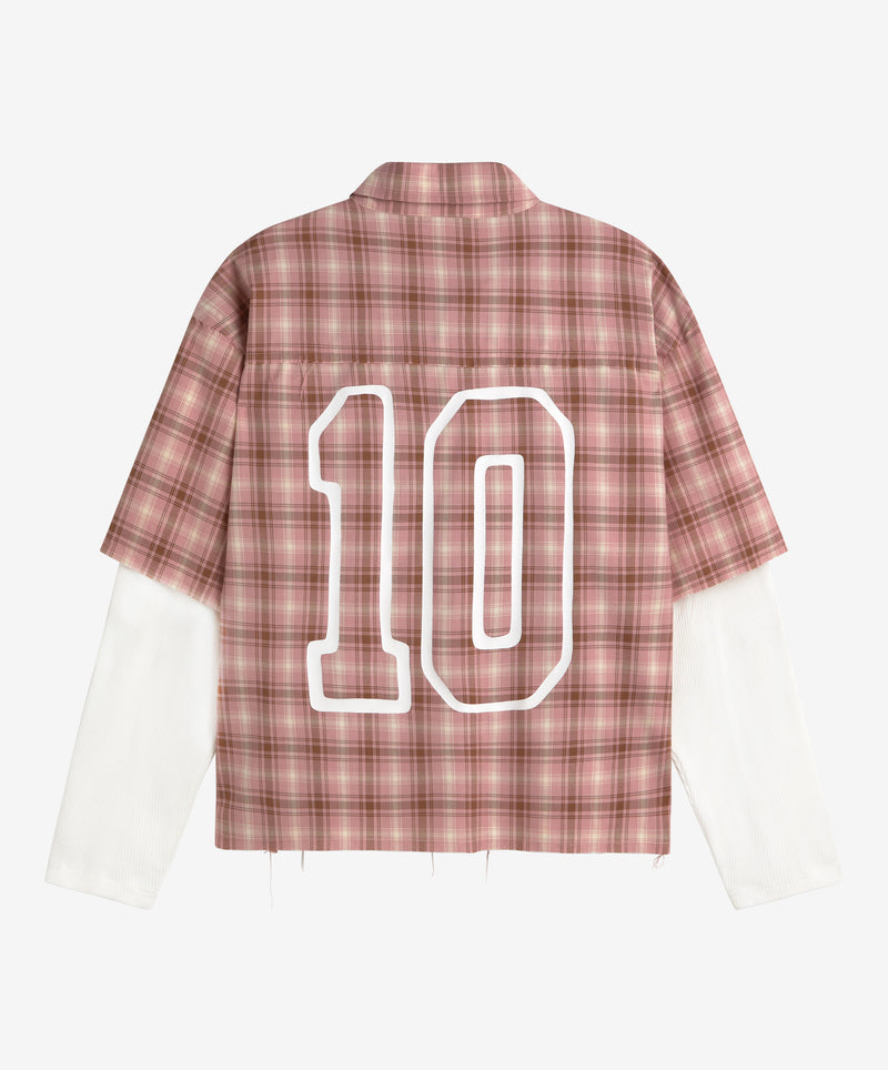 Plaid Layered Shirt Rose