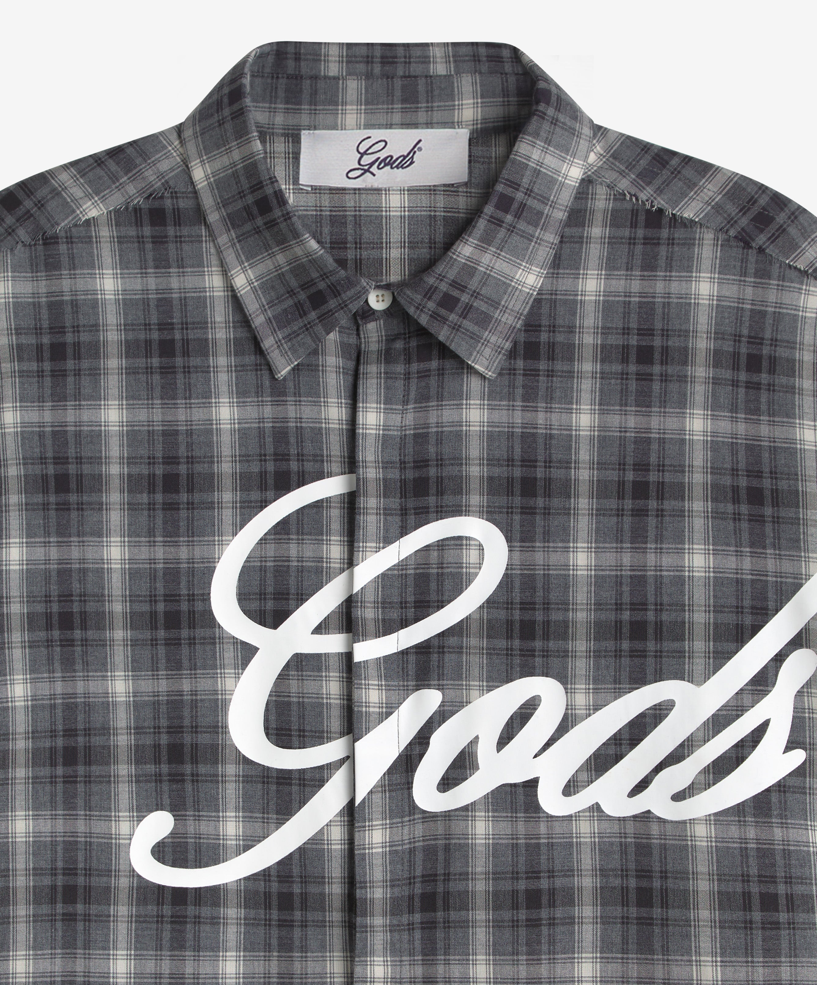 Plaid Layered Shirt Dark Grey