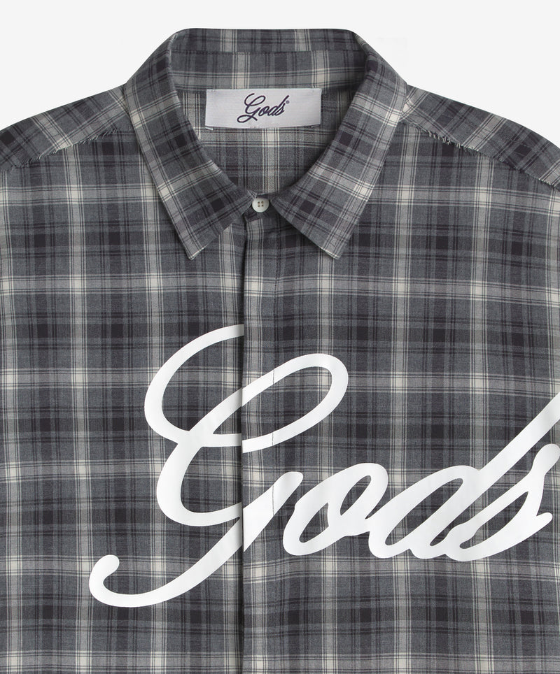 Plaid Layered Shirt Dark Grey