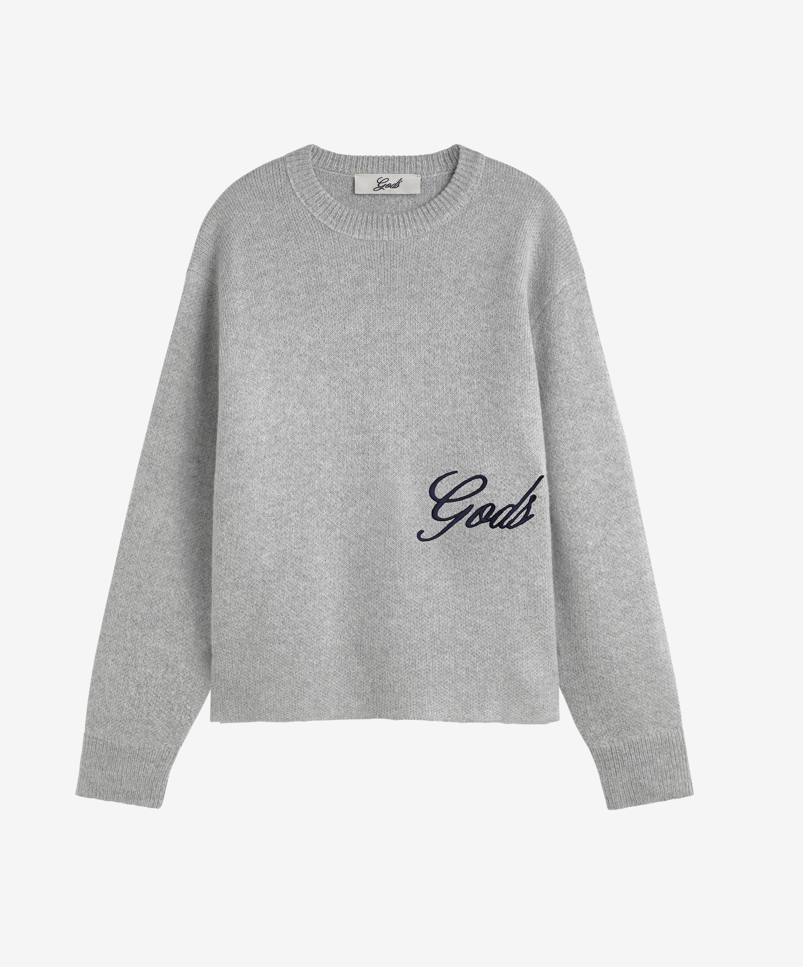 Handwritten Knitted Sweater Light Grey