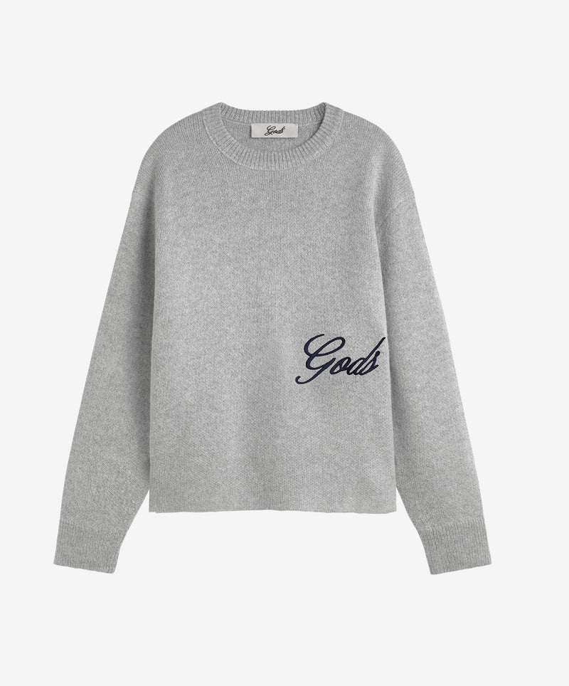 Handwritten Knitted Sweater Light Gray