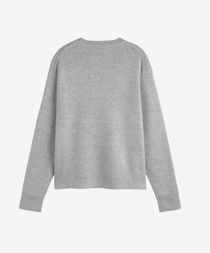 Handwritten Knitted Sweater Light Gray
