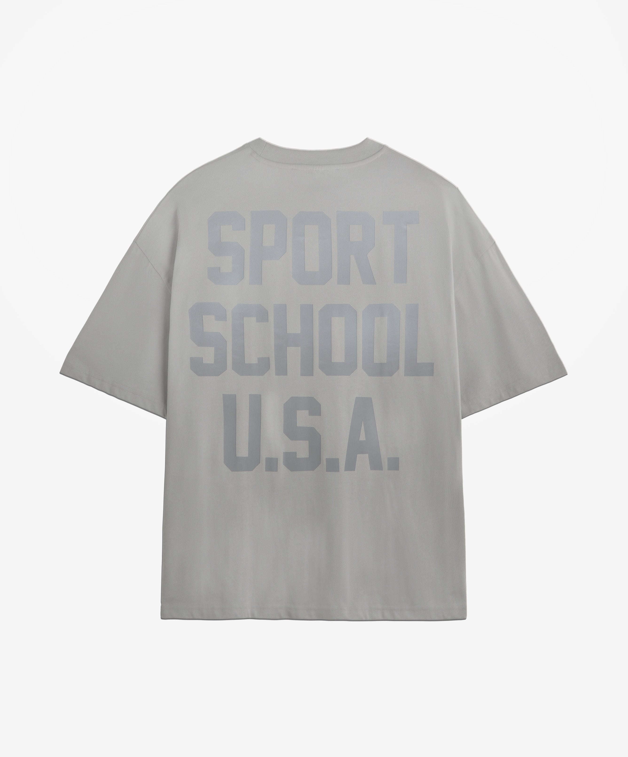 Sports School Usa Boxy Tee Grey