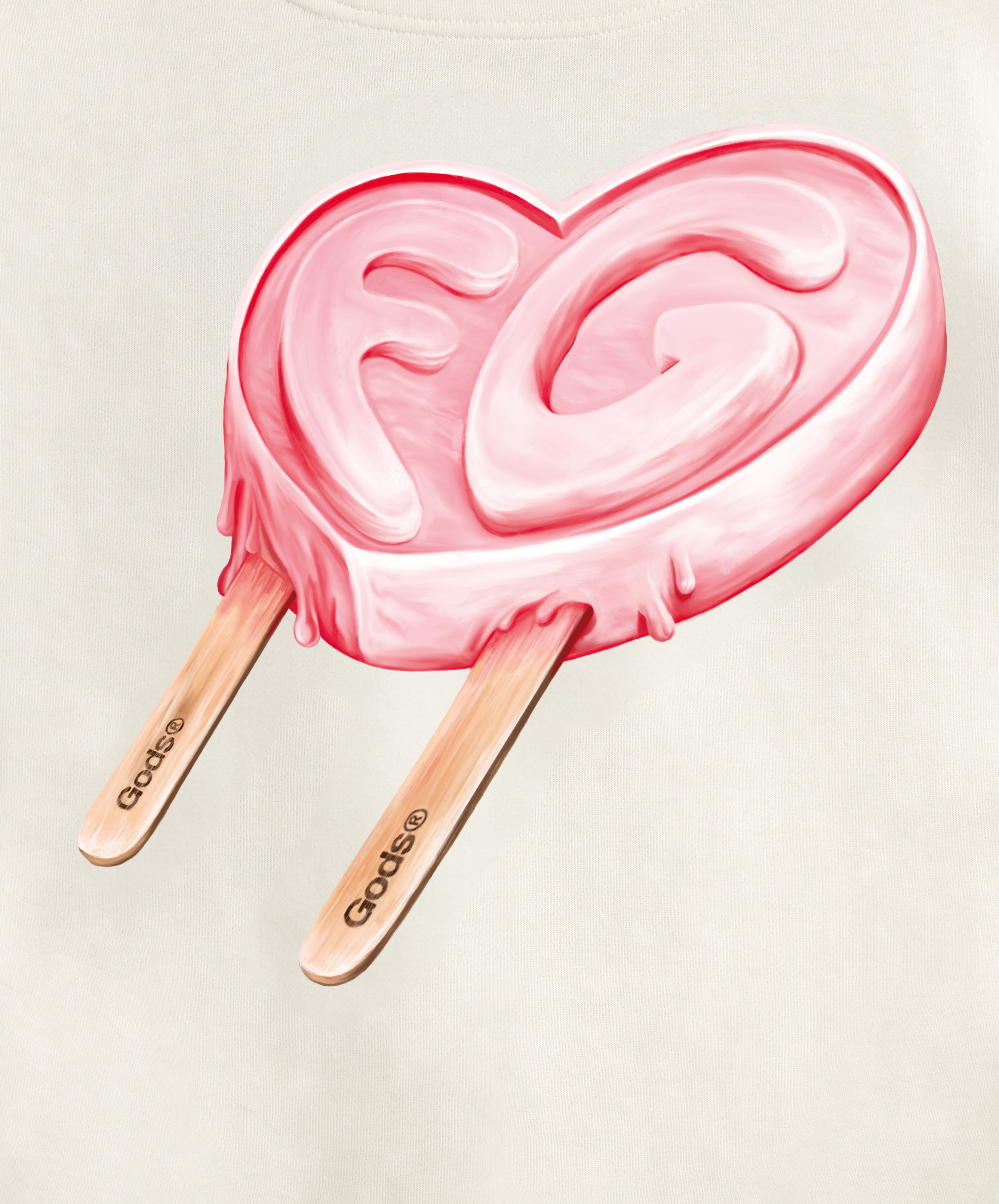 Iced Heart Hoodie Cream