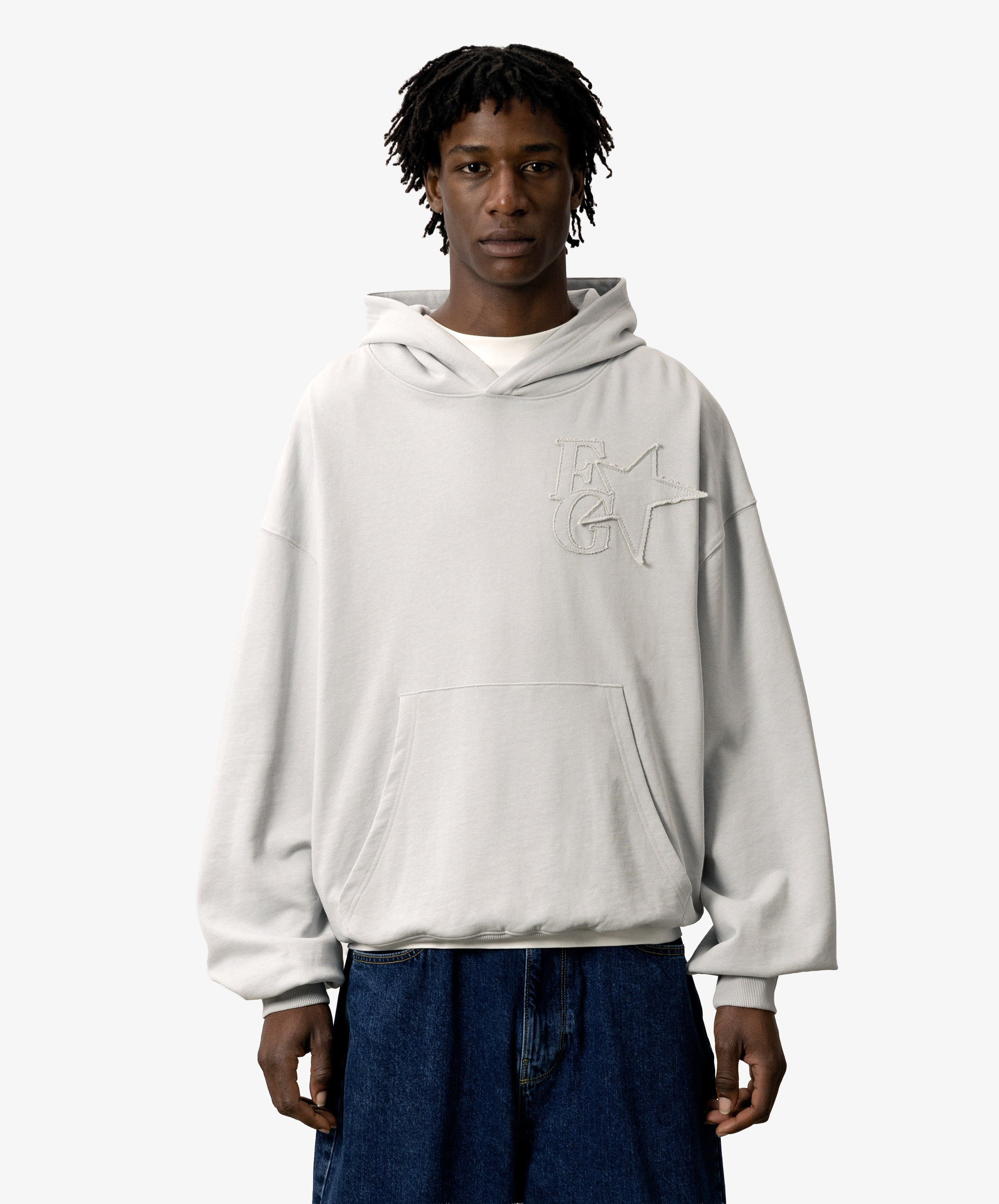 Star Hoodie Mid Grey