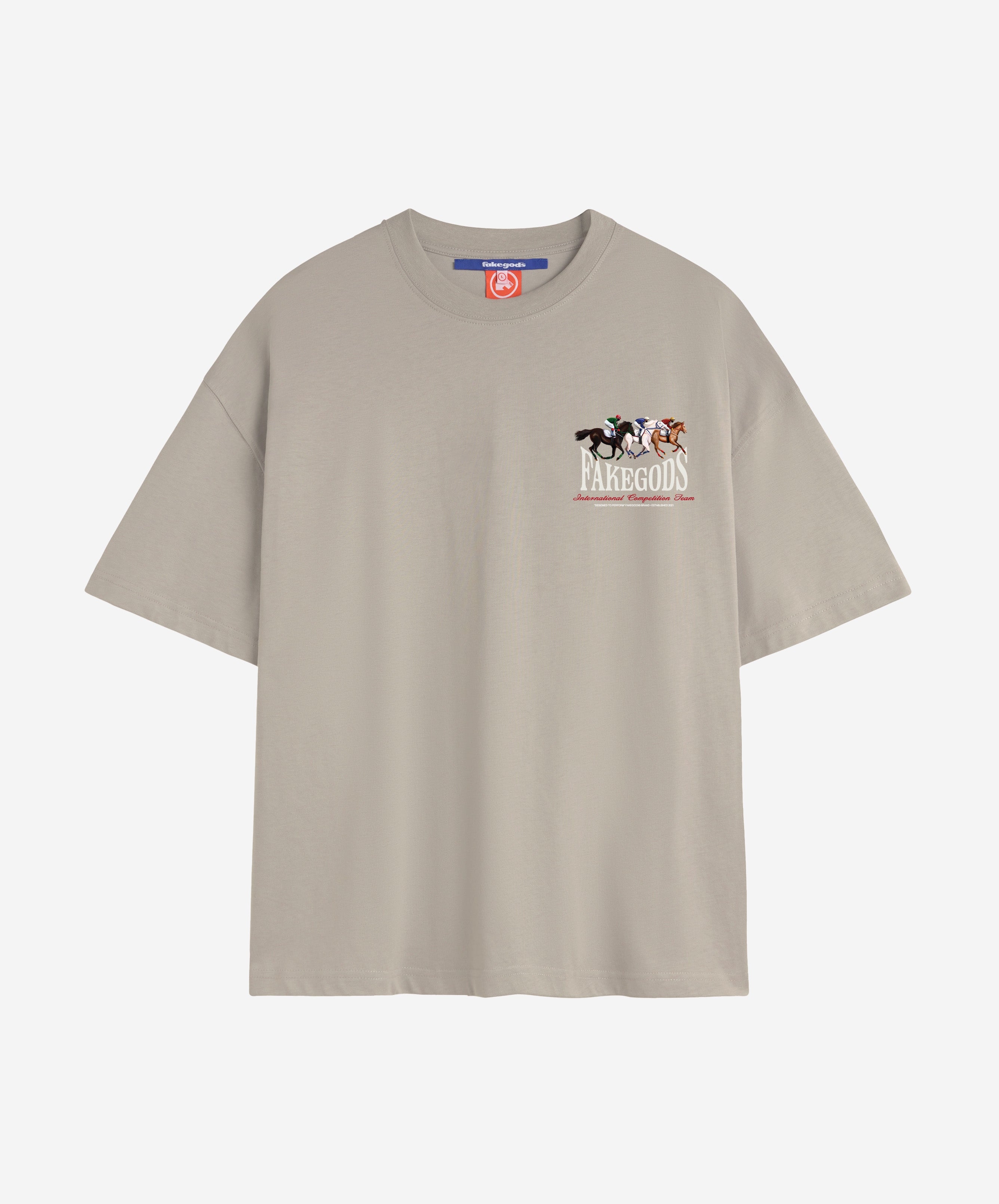 Horse Race Tee Light Grey