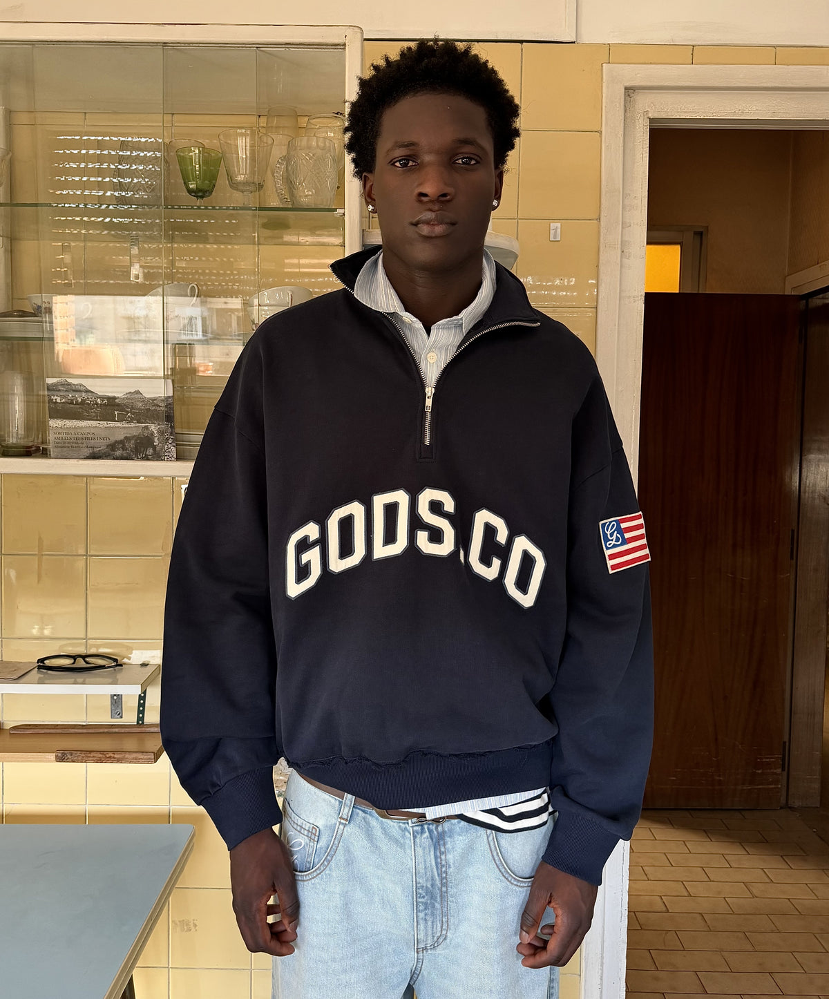 Gods.Co Half Zip Navy