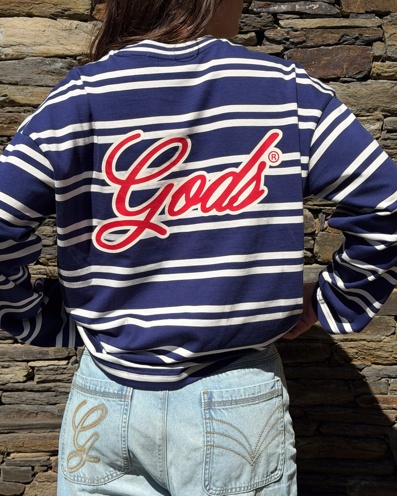 Gods Star Striped Longsleeve Navy