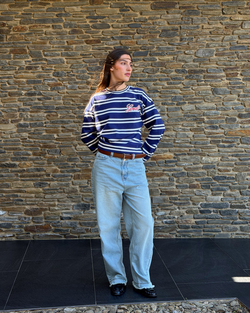 Gods Star Striped Longsleeve Navy