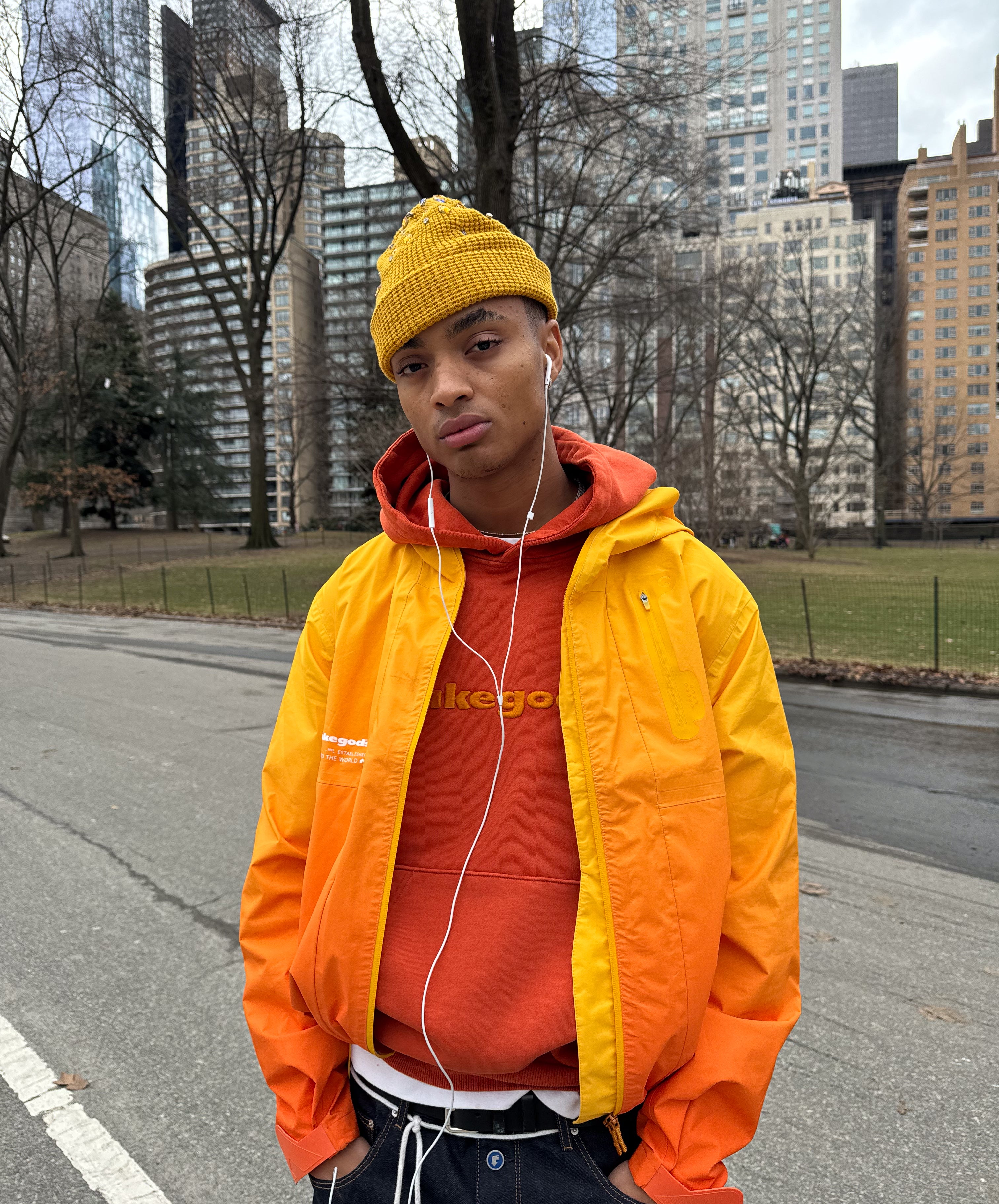 Logo Washed Hoodie Orange