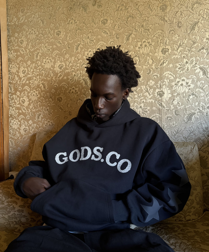 Stars Hoodie Black