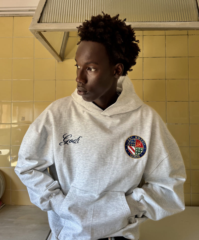 Heraldic Hoodie Grey