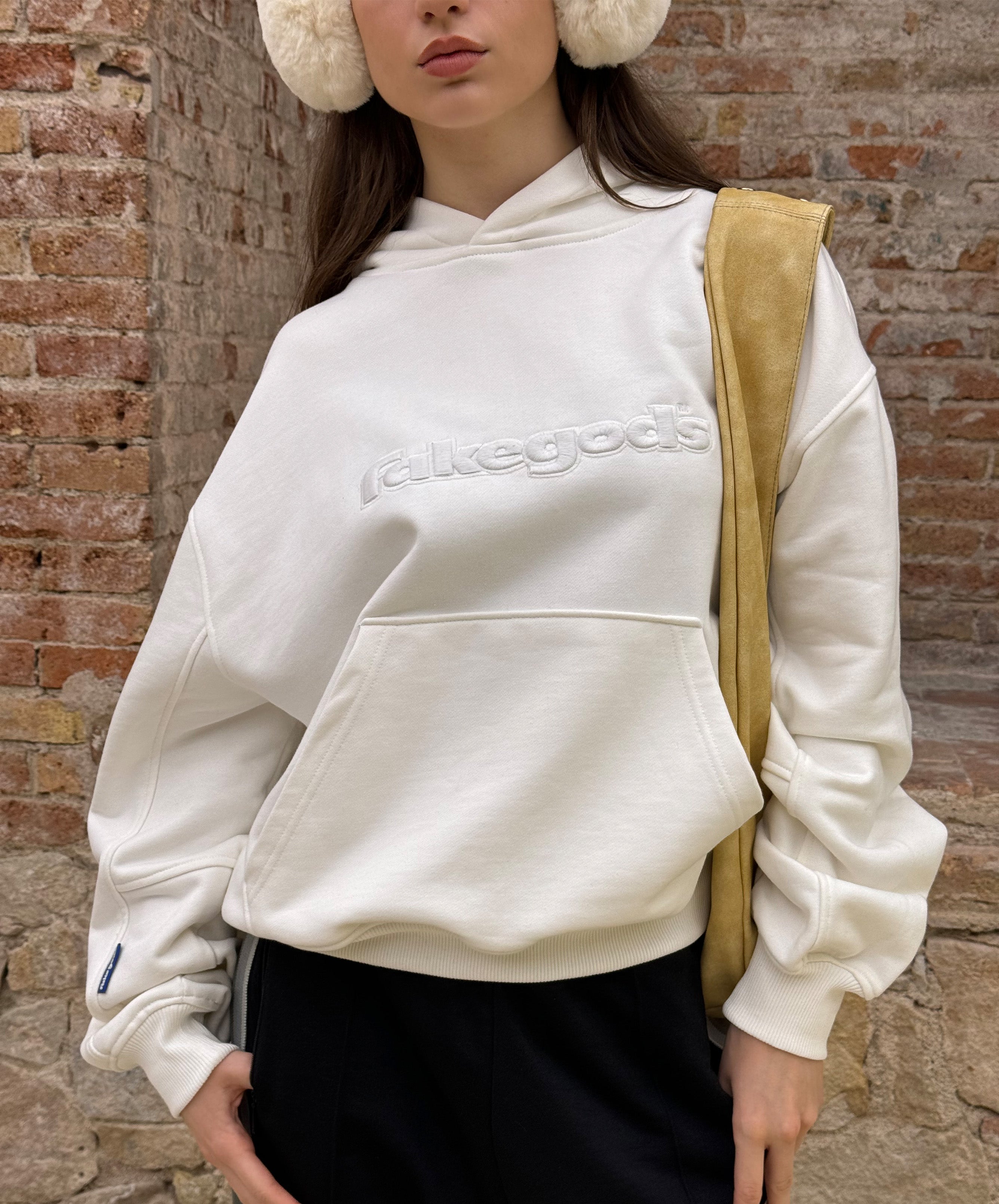 Solid Logo Hoodie Cream