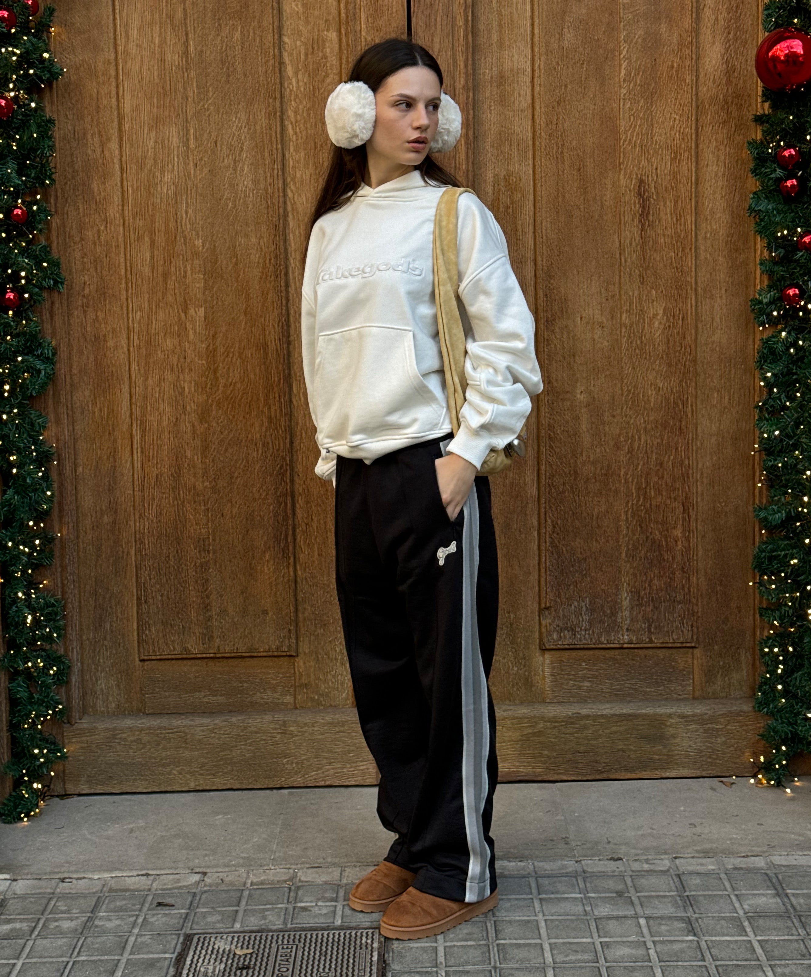 Solid Logo Hoodie Cream