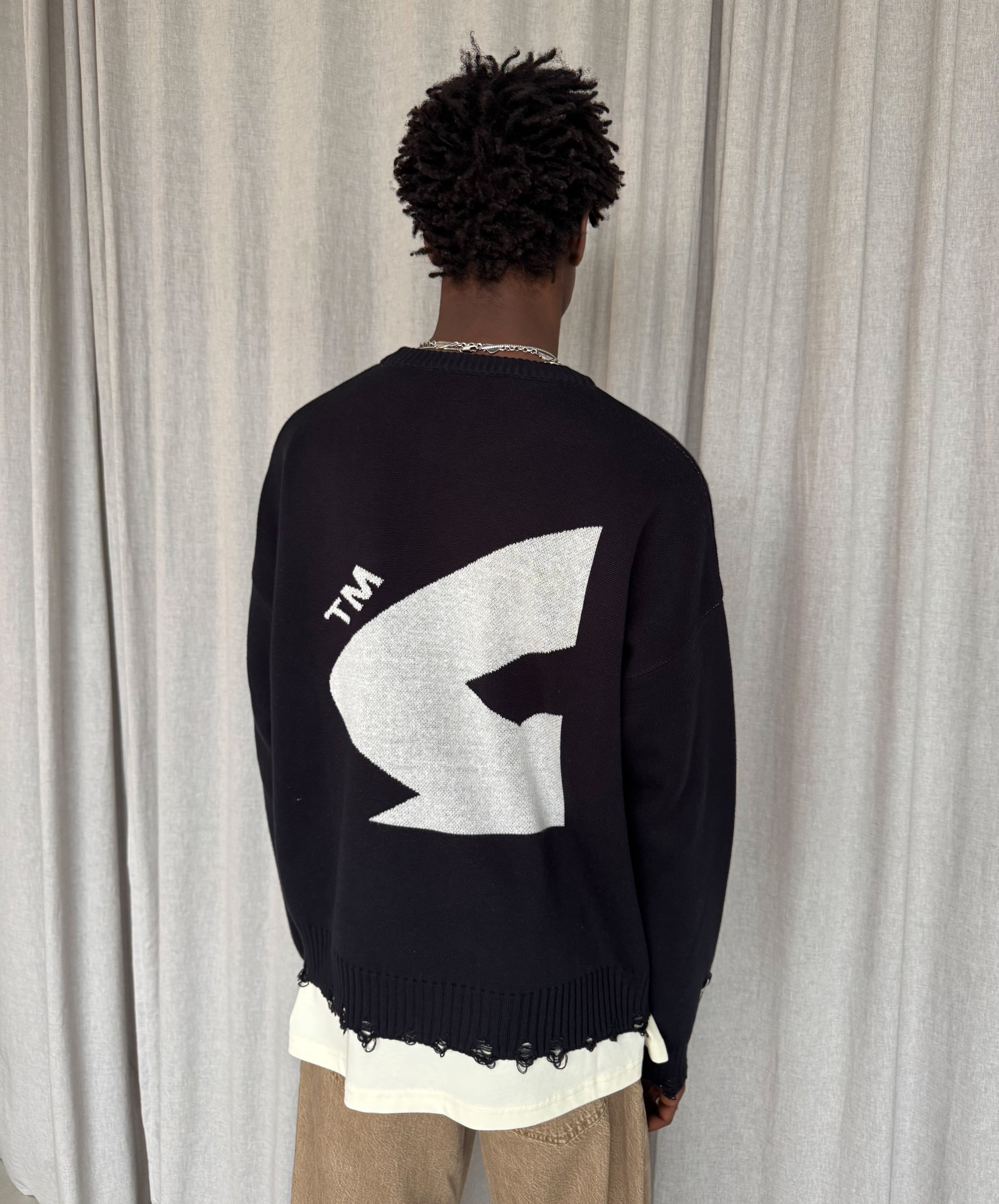 Big Stage Knitted Sweater Navy