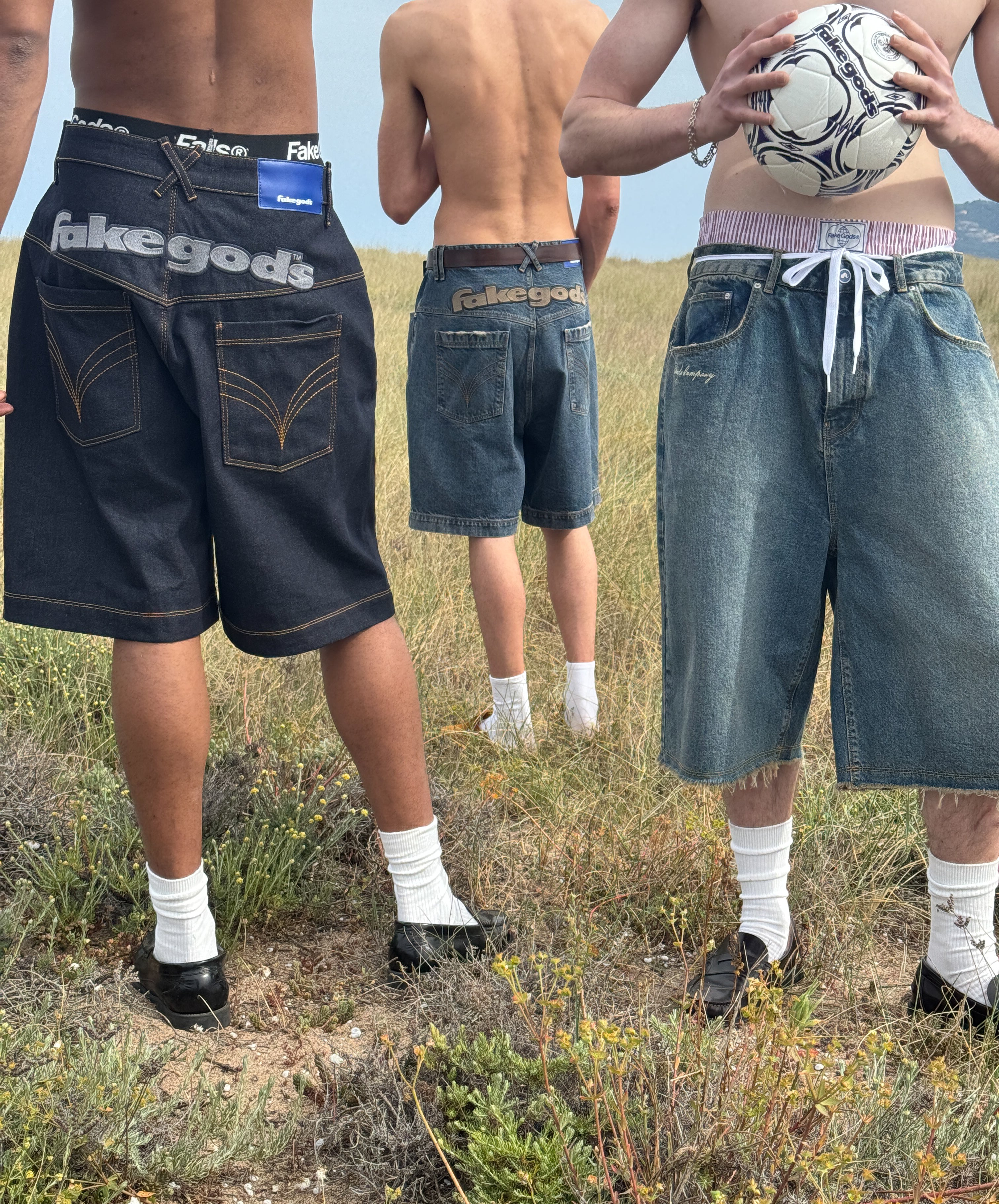 Fakegods Denim Shorts Navy
