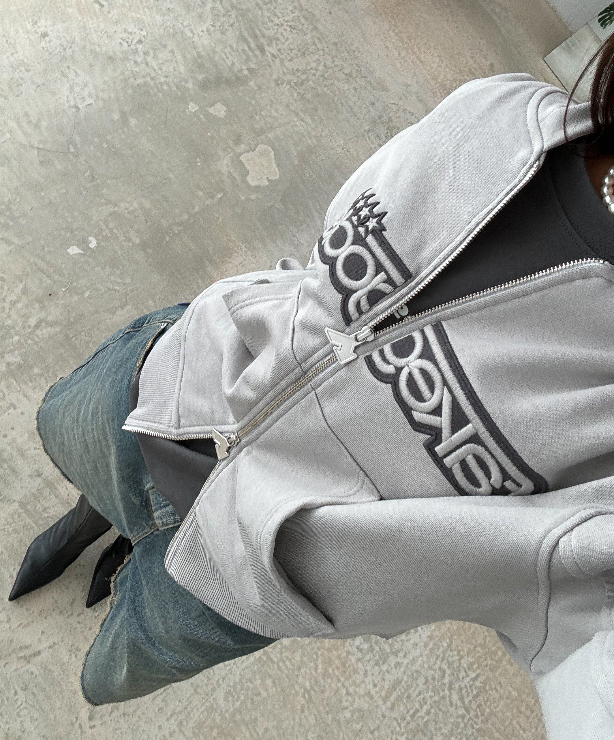 5 Star Zipper Mid Grey