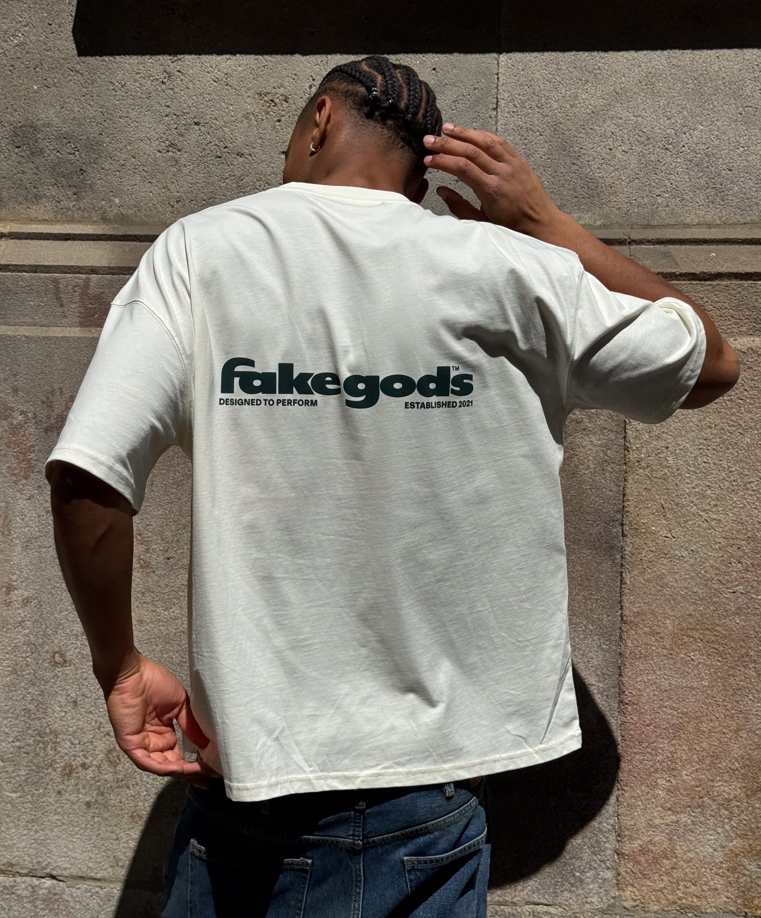 Back To Basics Tee Cream-Green