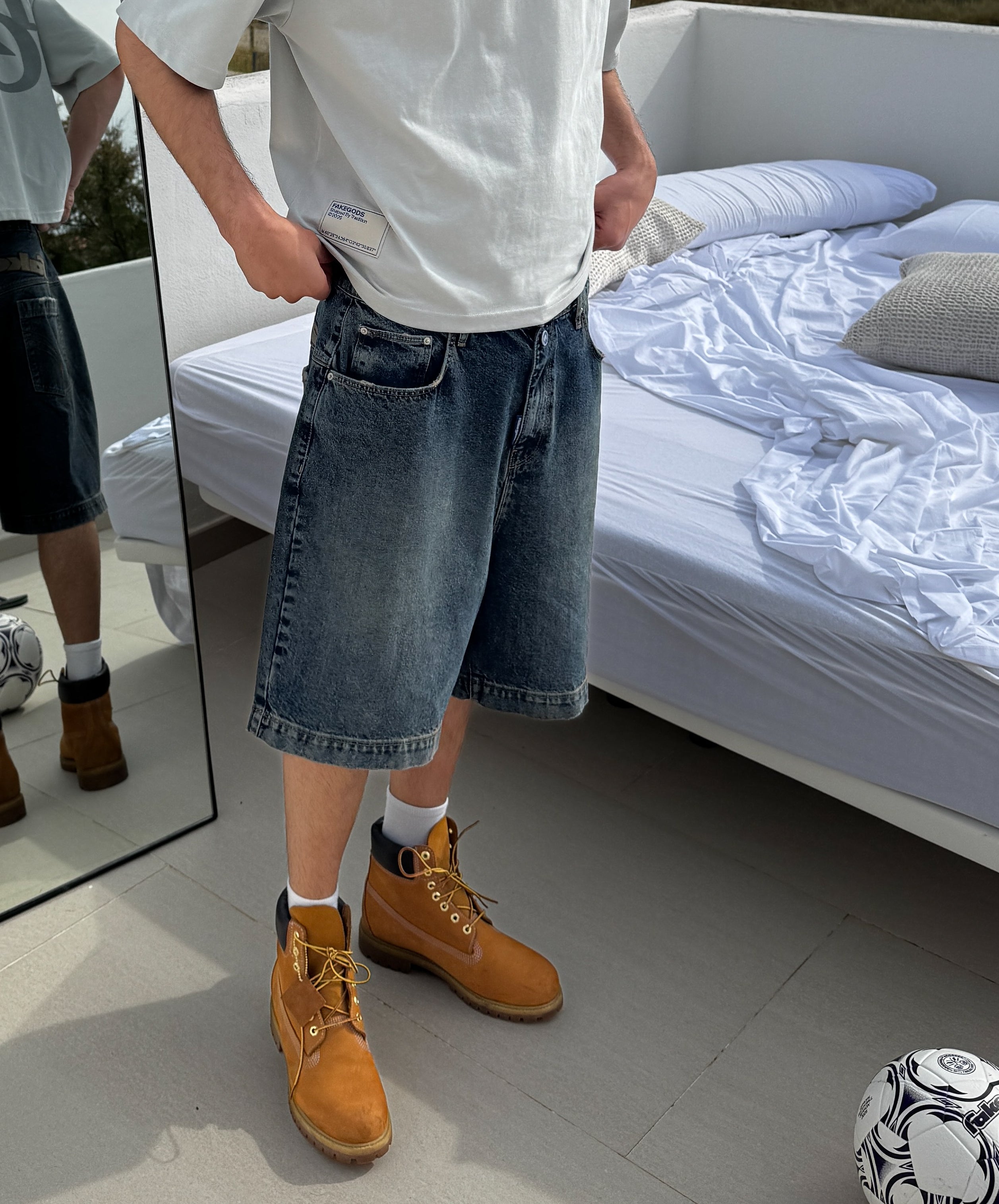 Fakegods Denim Shorts Blue