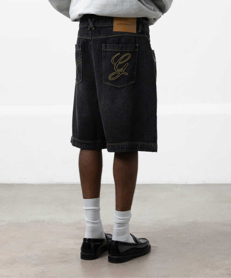 Gods Denim Shorts Dark Grey