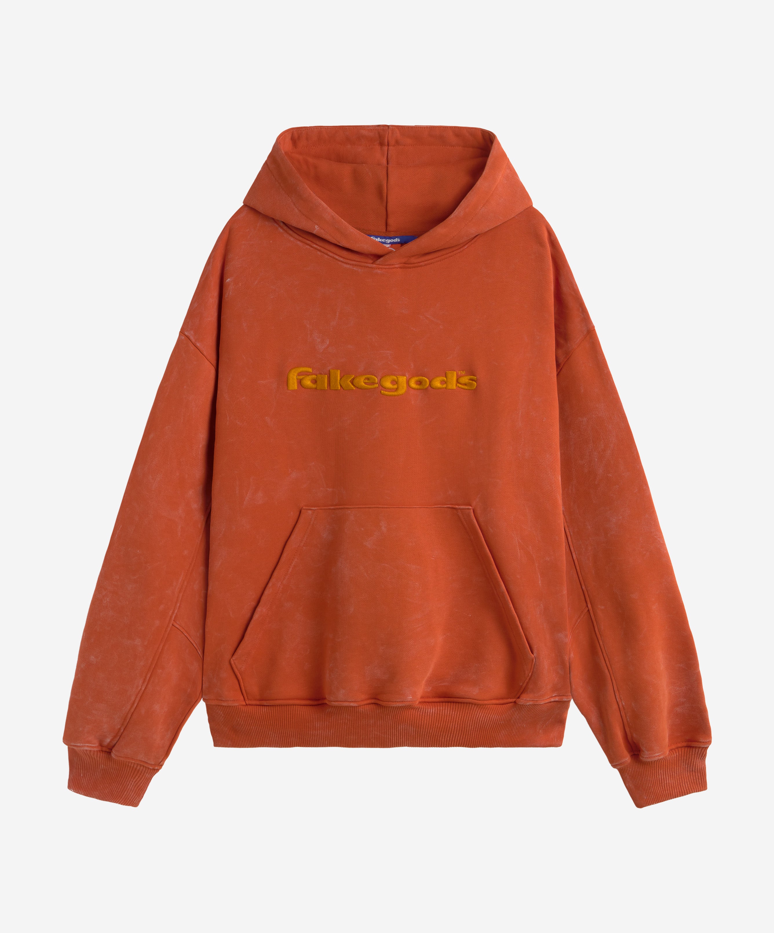 Logo Washed Hoodie Orange