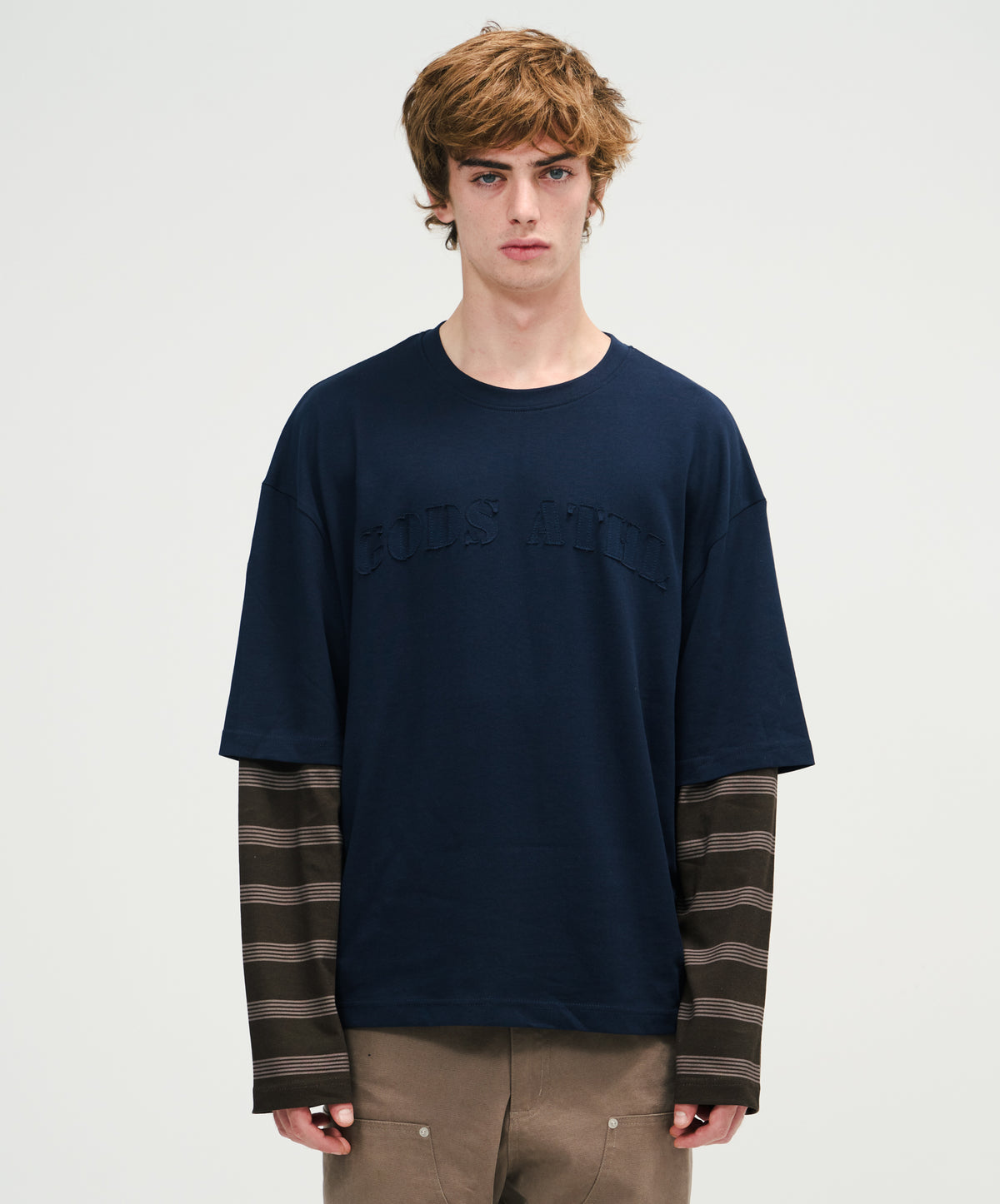 Stripes Double Sleeve Athl Navy