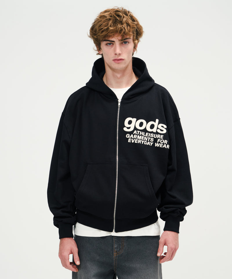 Puffy Athleisure Zipper Black