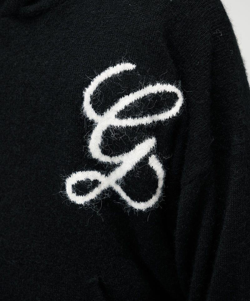 Jacquard Knit Pants Black