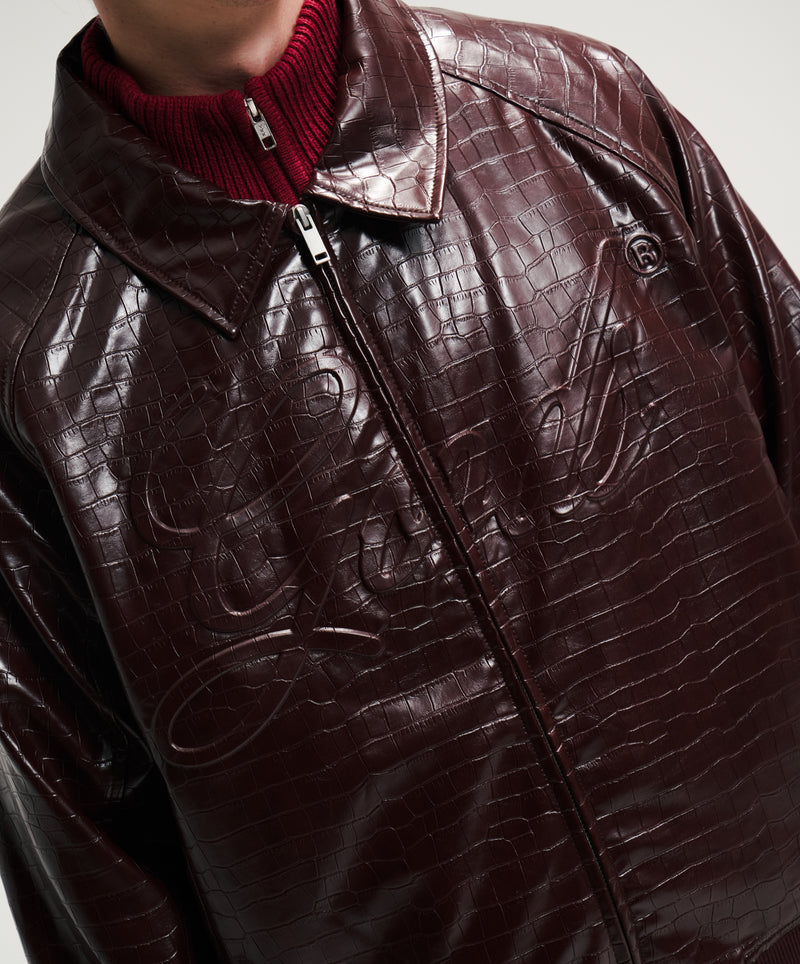Vegan Leather Jacket Crocodile