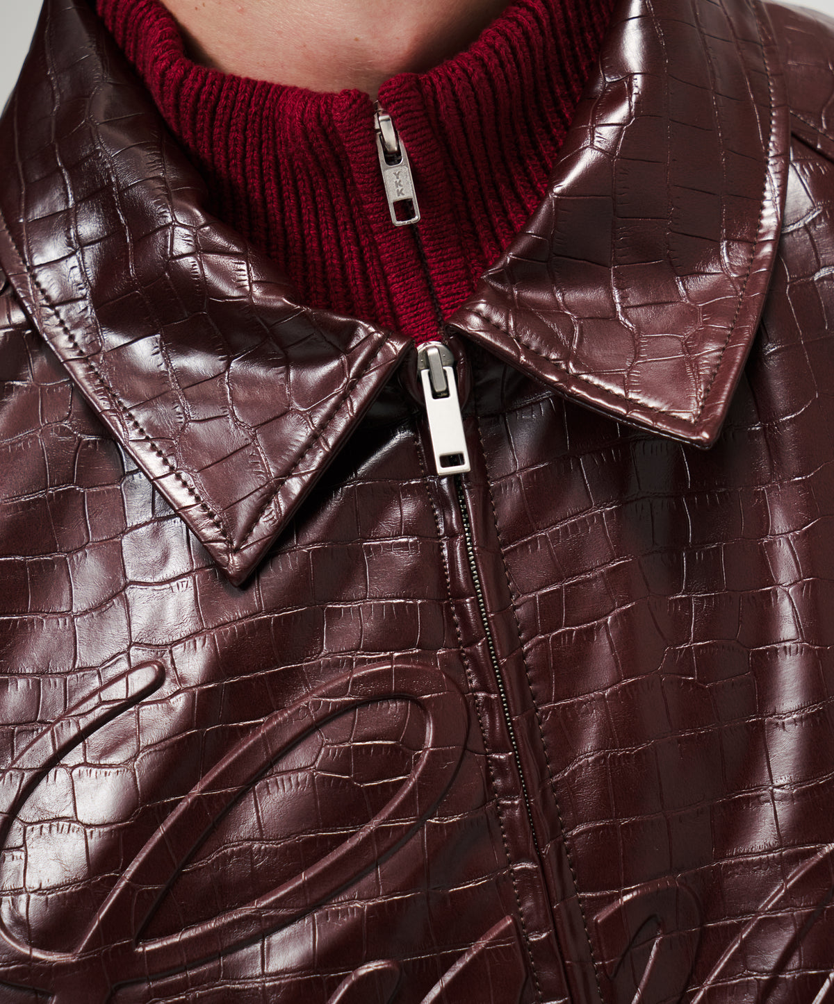 Vegan Leather Jacket Crocodile