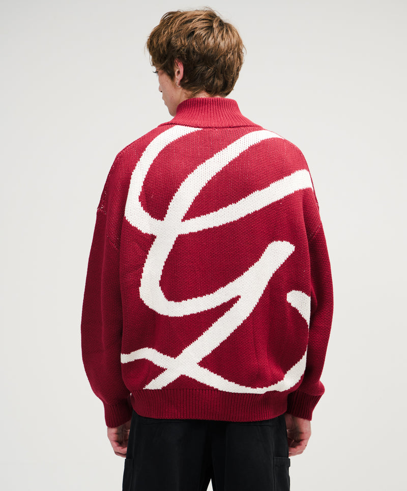 G'S Knitted Zipper Red