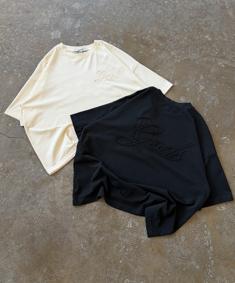 Script Tee Black
