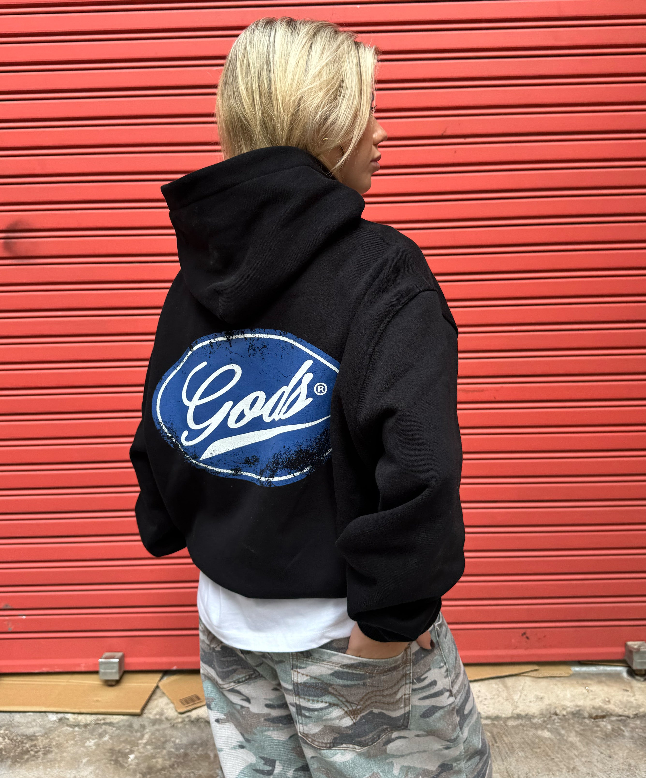 Spark Cropped Hoodie Black