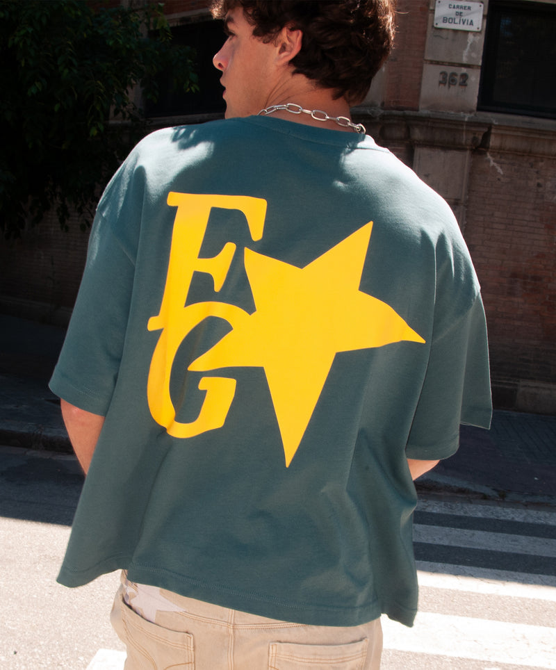 Star Boxy Tee Green