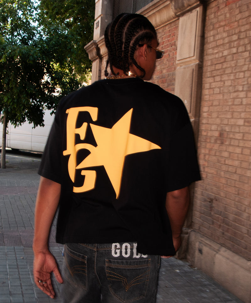 Star Boxy Tee Black
