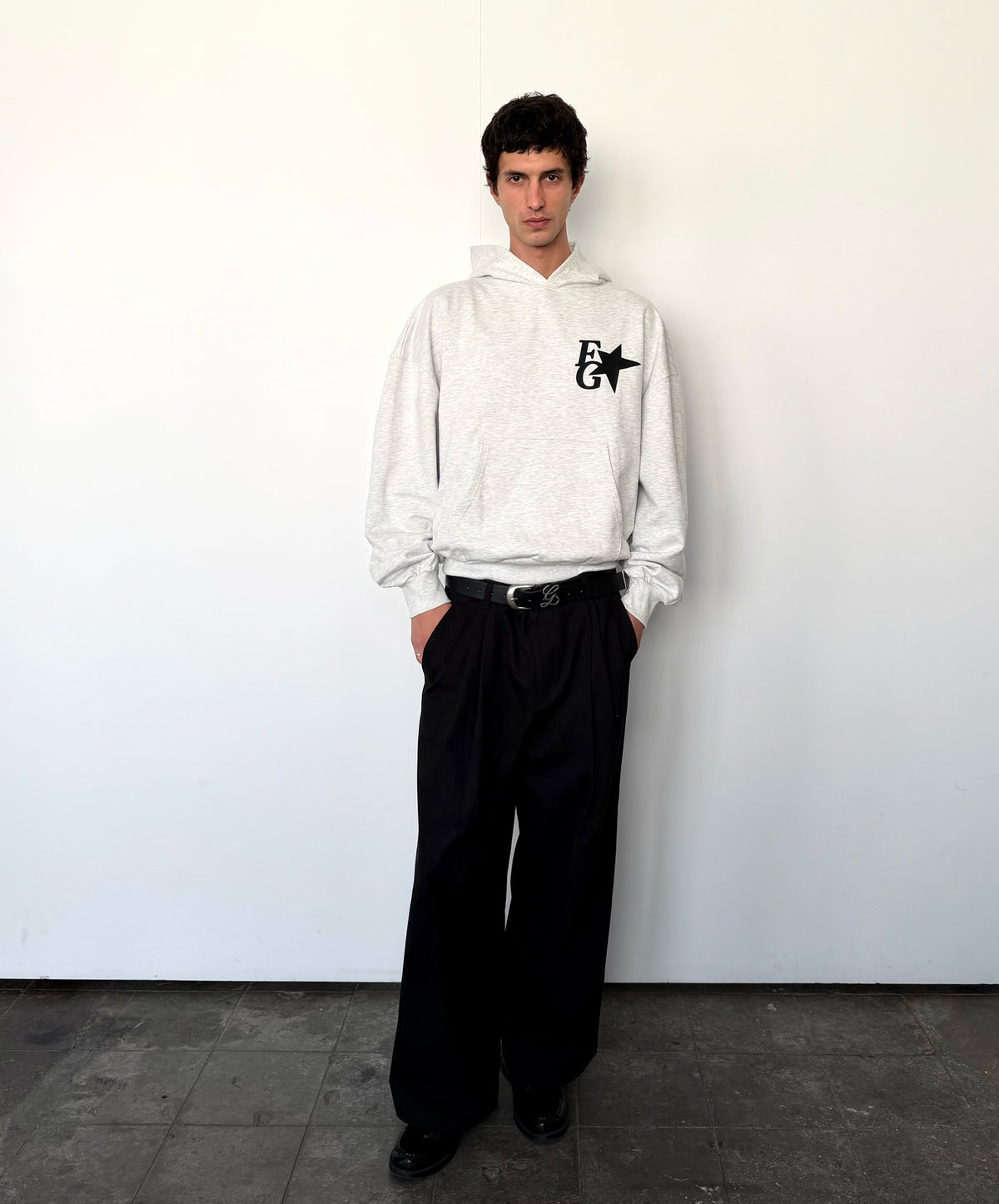 Gods Star Hoodie Grey Melange