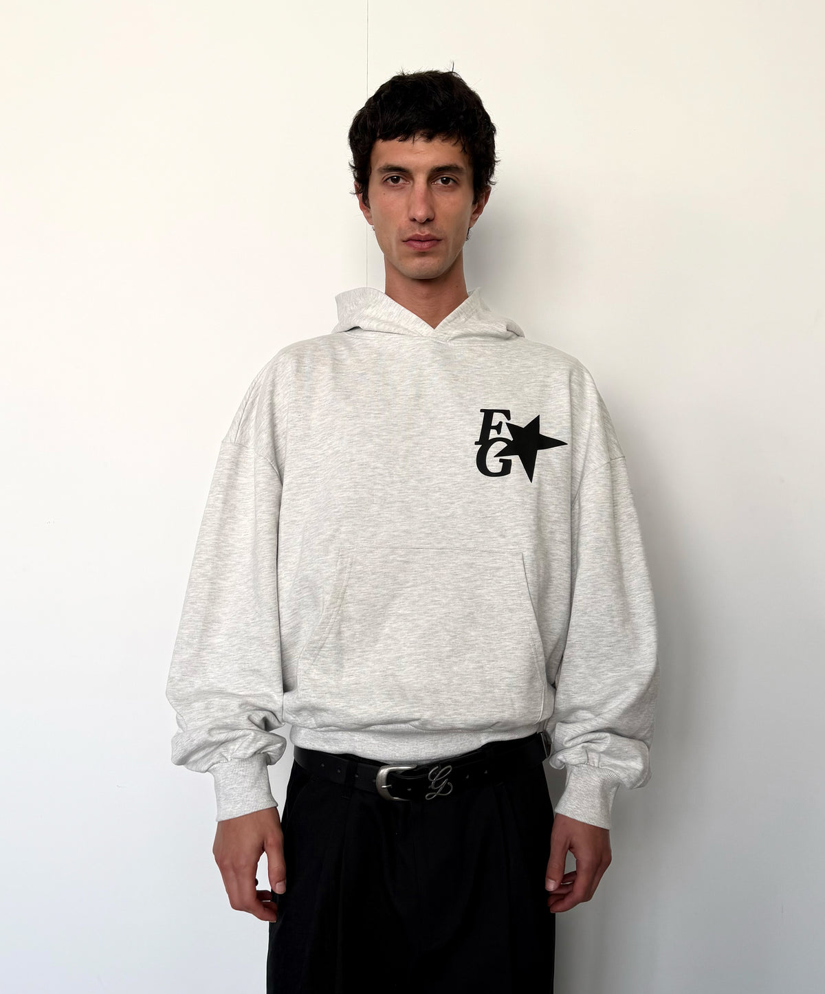 Gods Star Hoodie Grey Melange