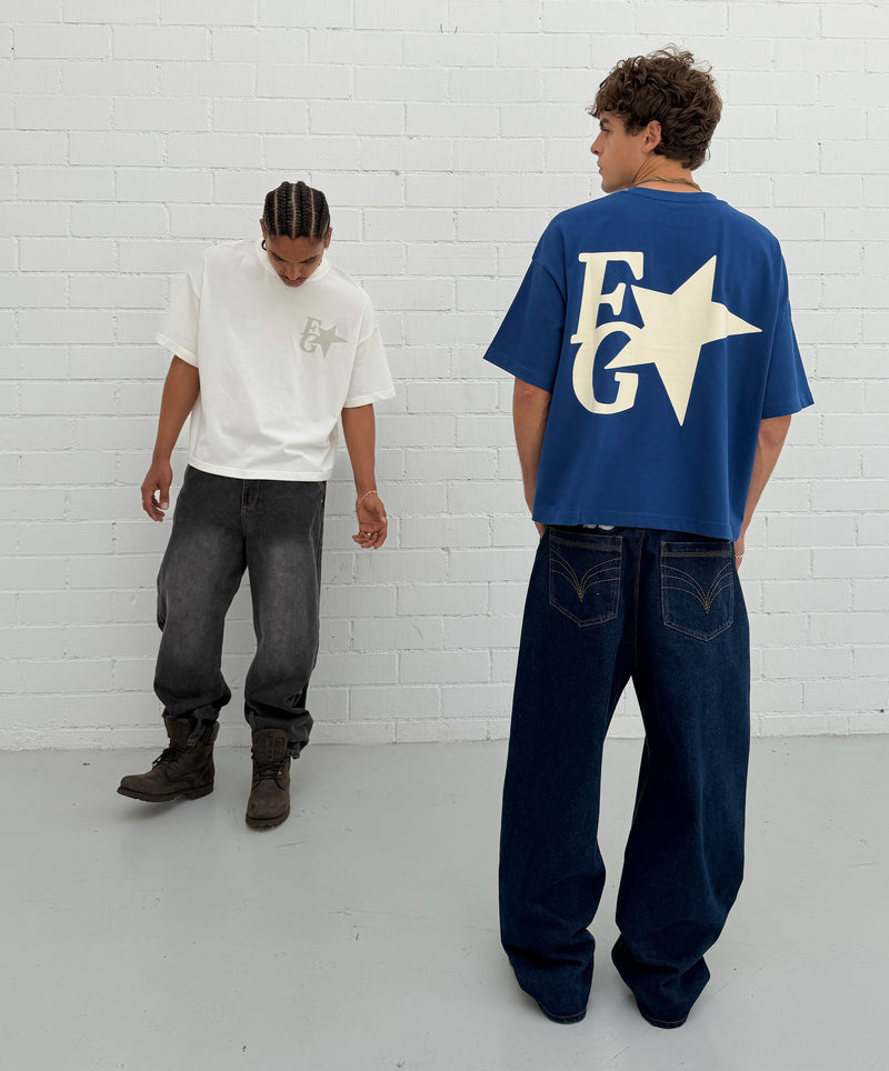 Star Boxy Tee Blue