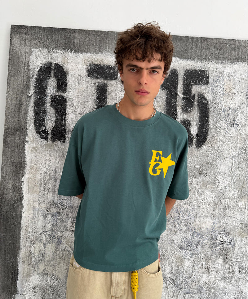 Star Boxy Tee Green