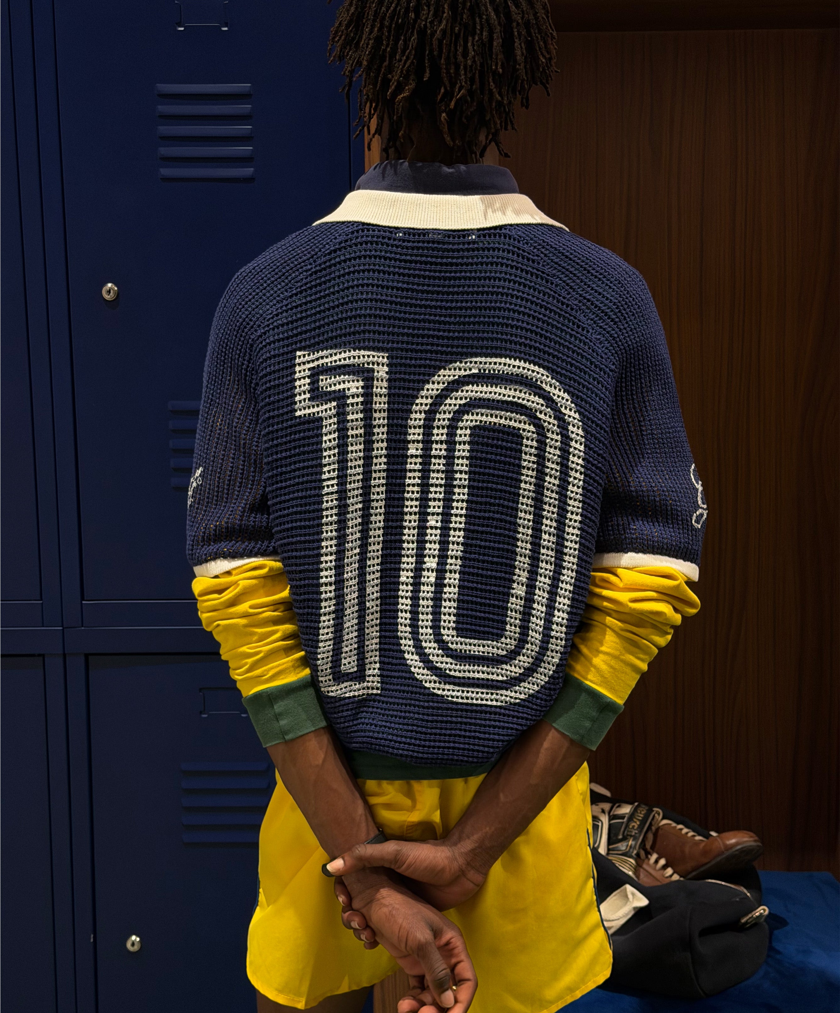 Mundial Knitted Tee Navy