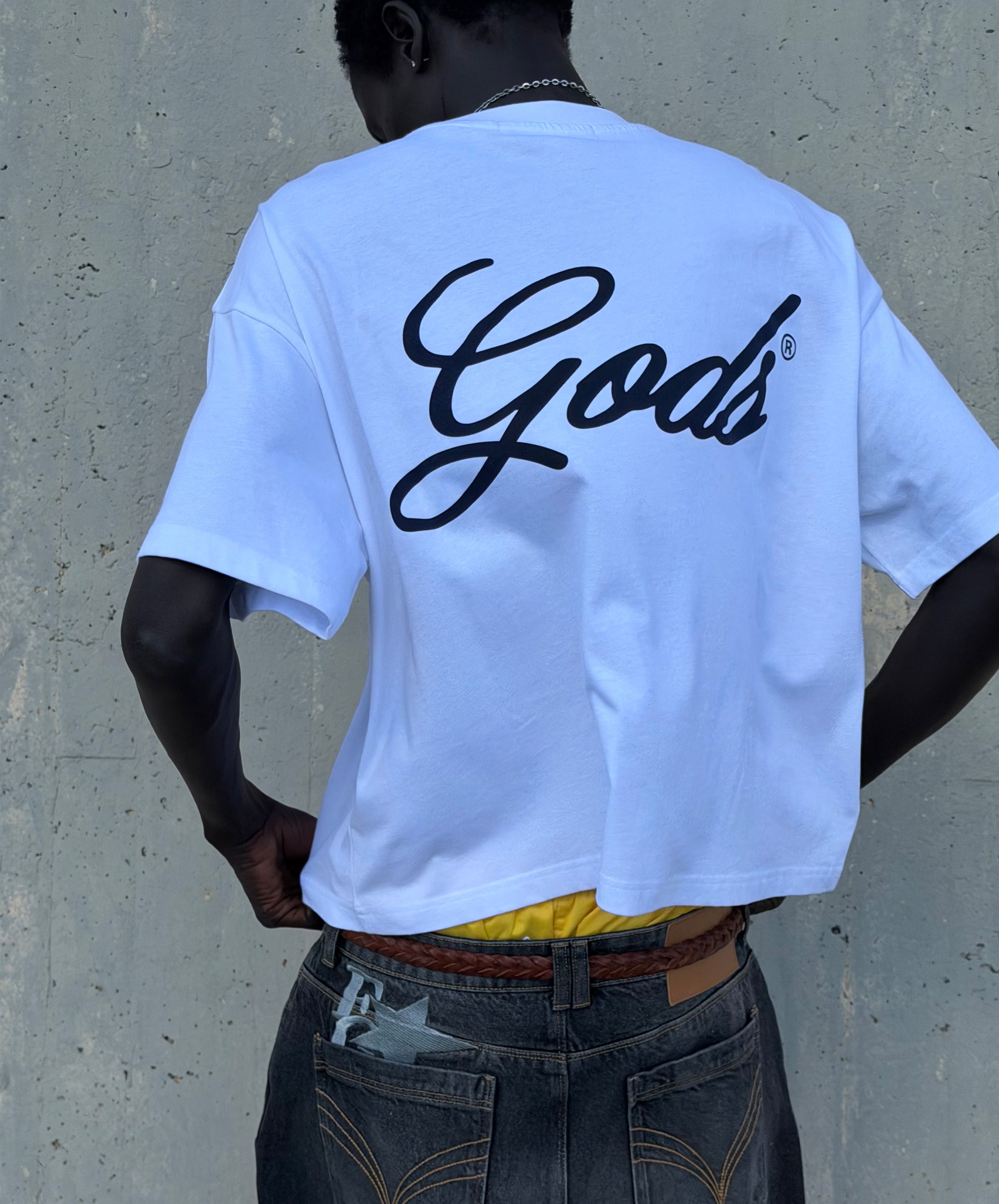 Script Boxy Tee White