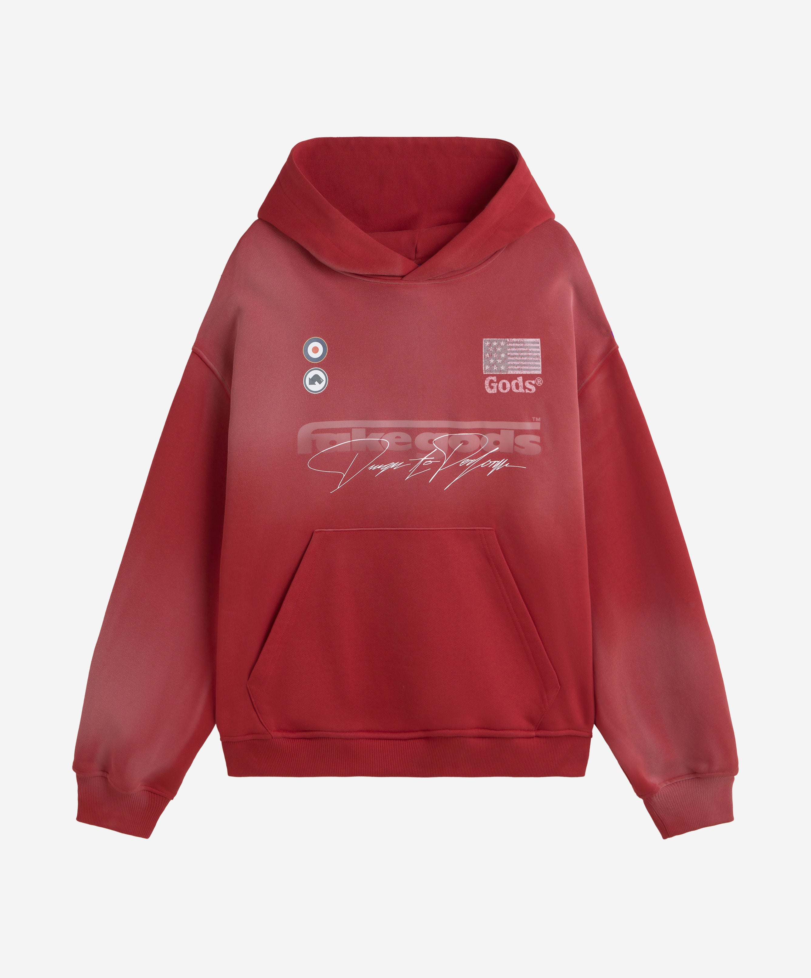 Signature Washed Hoodie Red
